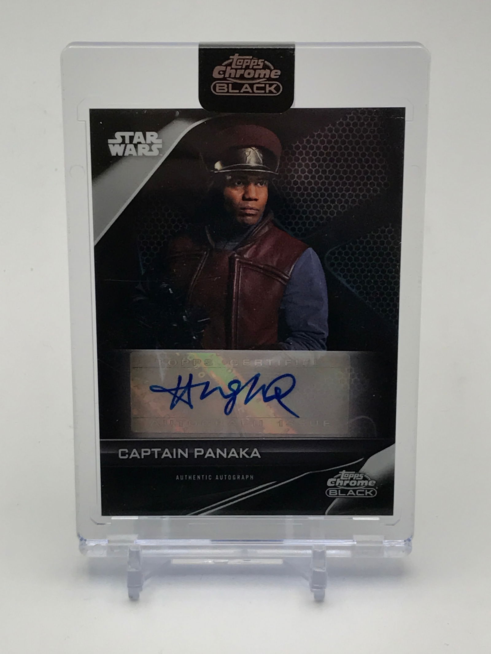 HUGH QUARSHIE SIGNED CAPTAIN PANAKA STAR WARS TOPPS CHROME BLACK TRADING CARD - TOPPS COA (1 of 2)