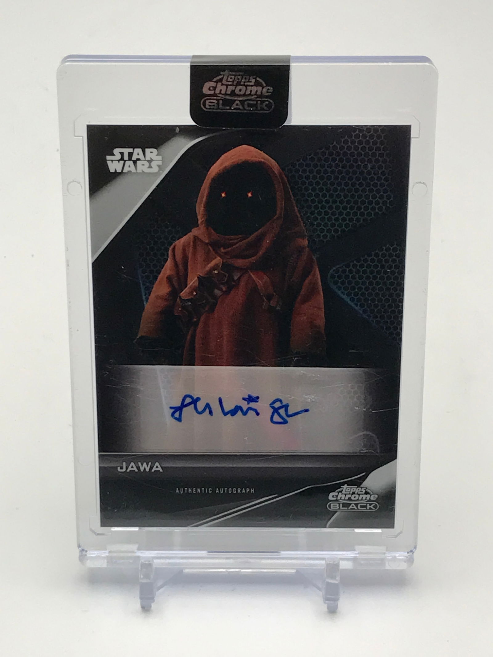 LEILANI SHUI SIGNED JAWA STAR WARS TOPPS CHROME BLACK TRADING CARD - TOPPS COA (1 of 2)