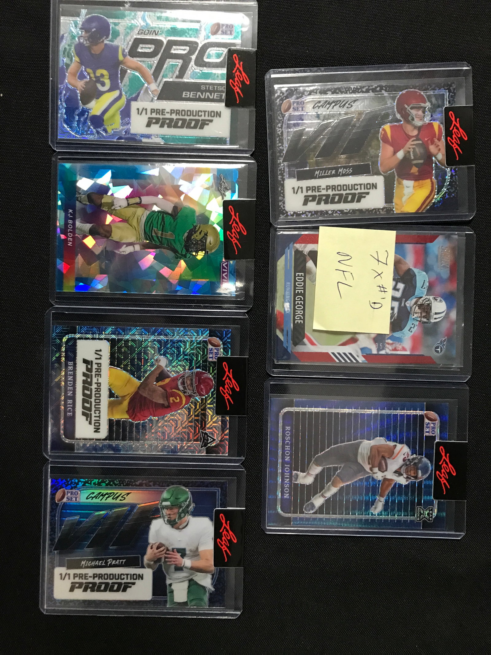 LOT OF LOOSE NFL 1/1 TRADING CARDS: Prices are in Canadian dollars