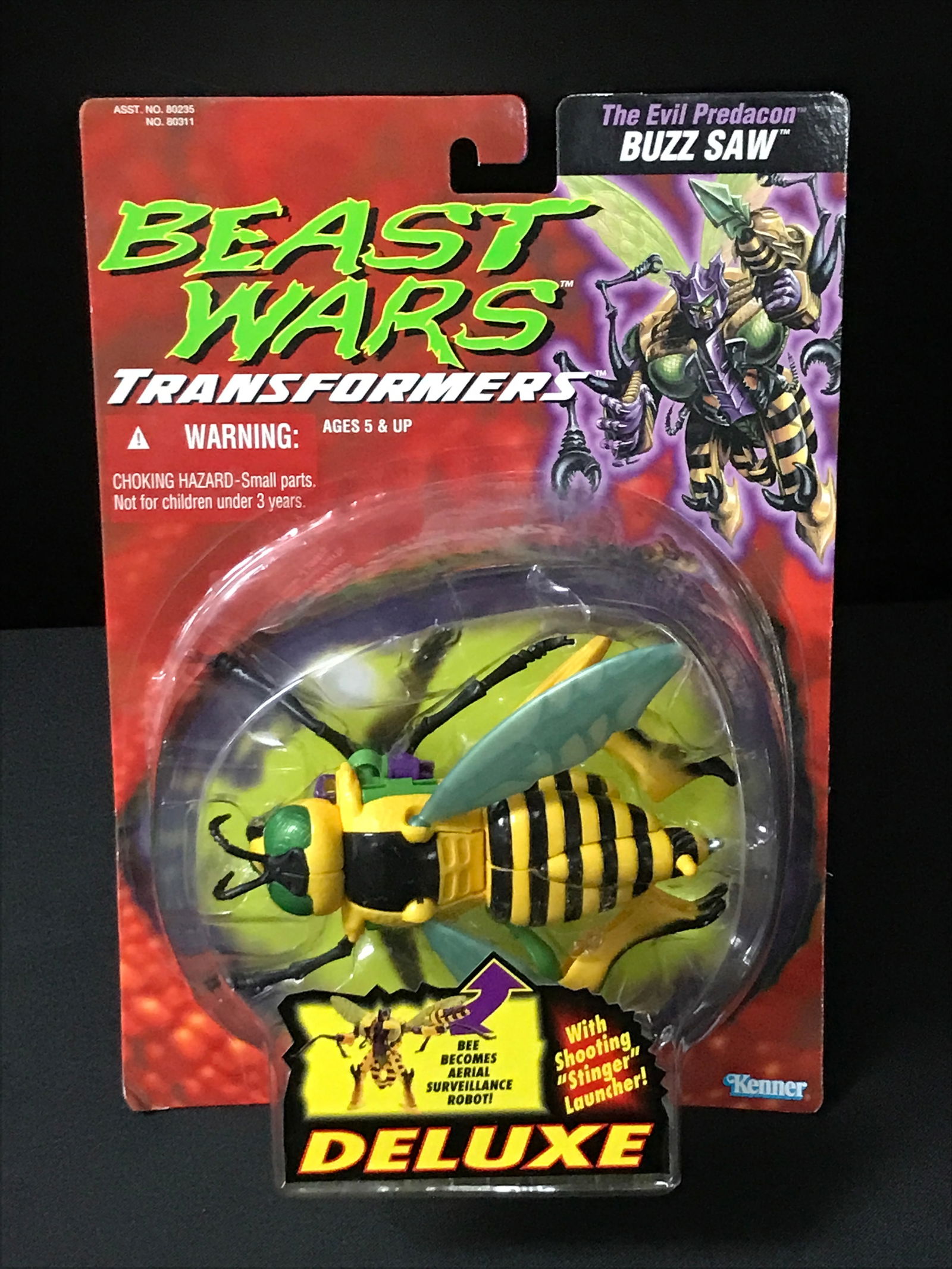 VINTAGE MINT ON CARDTRANSFORMERS BEAST WARS BUZZ SAW ACTION FIGURE IN ORIGINAL BOX (1 of 2)