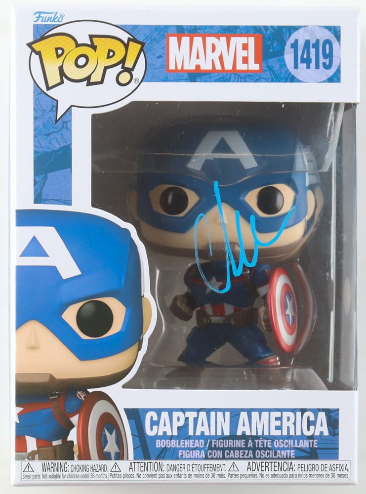 CHRIS EVANS SIGNED CAPTAIN AMERICA FUNKO POP - JSA COA (1 of 2)