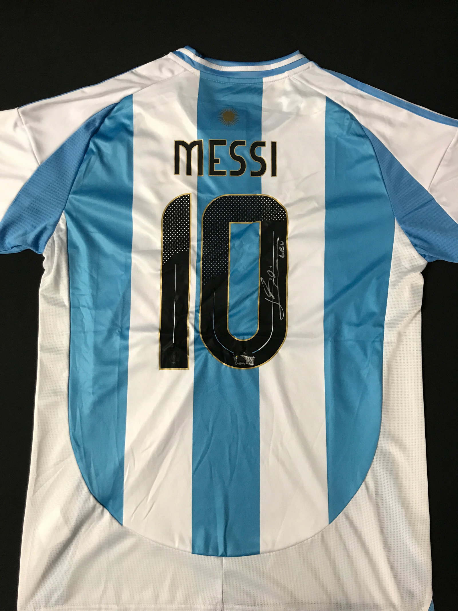 LIONEL MESSI SIGNED ARGENTINA SOCCER JERSEY - ACE COA: Prices are in Canadian dollars