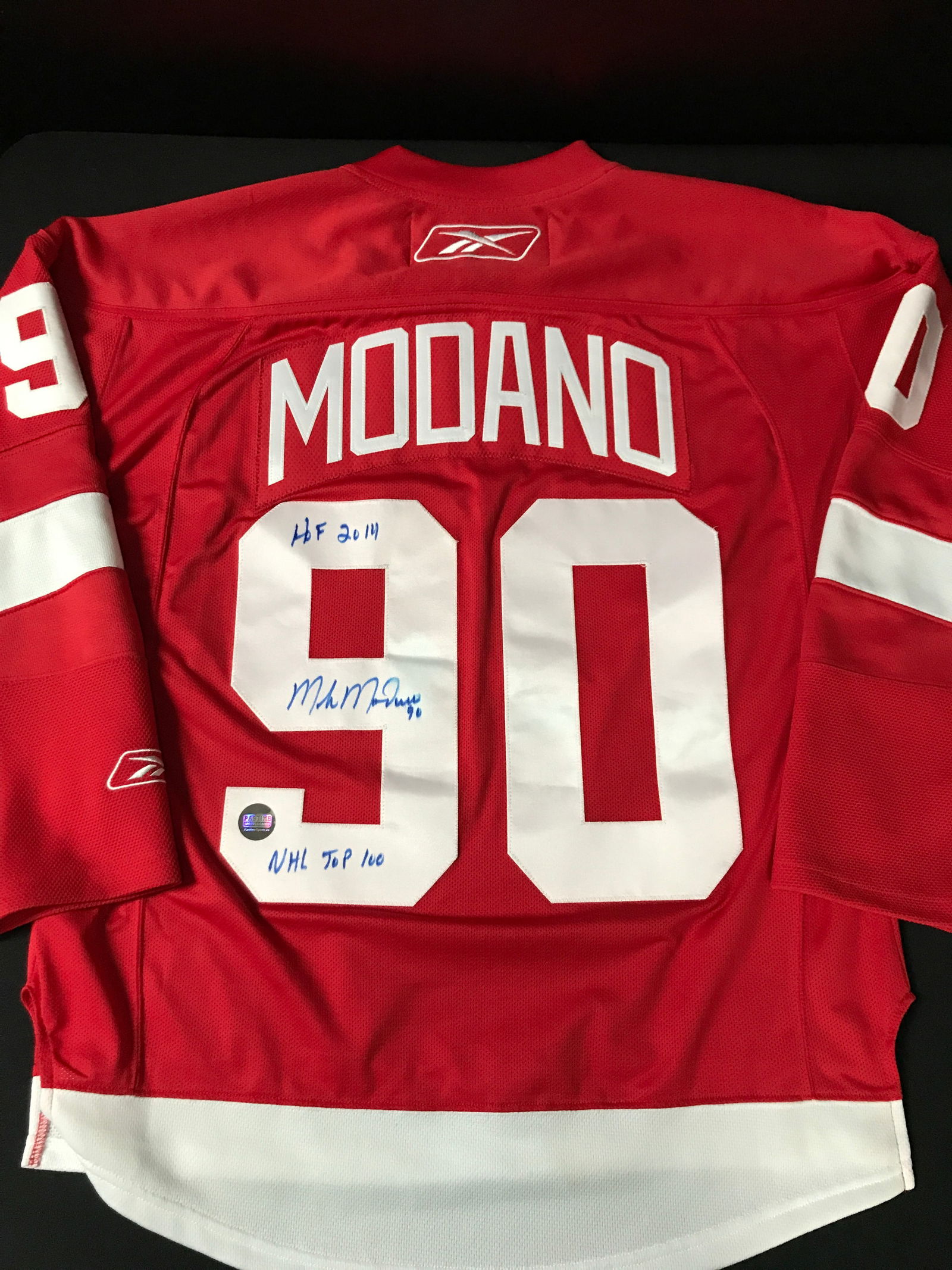 Mike Modano SIGNED AND INSCRIBED DETROIT RED WINGS JERSEY -PASTIME COA (1 of 3)