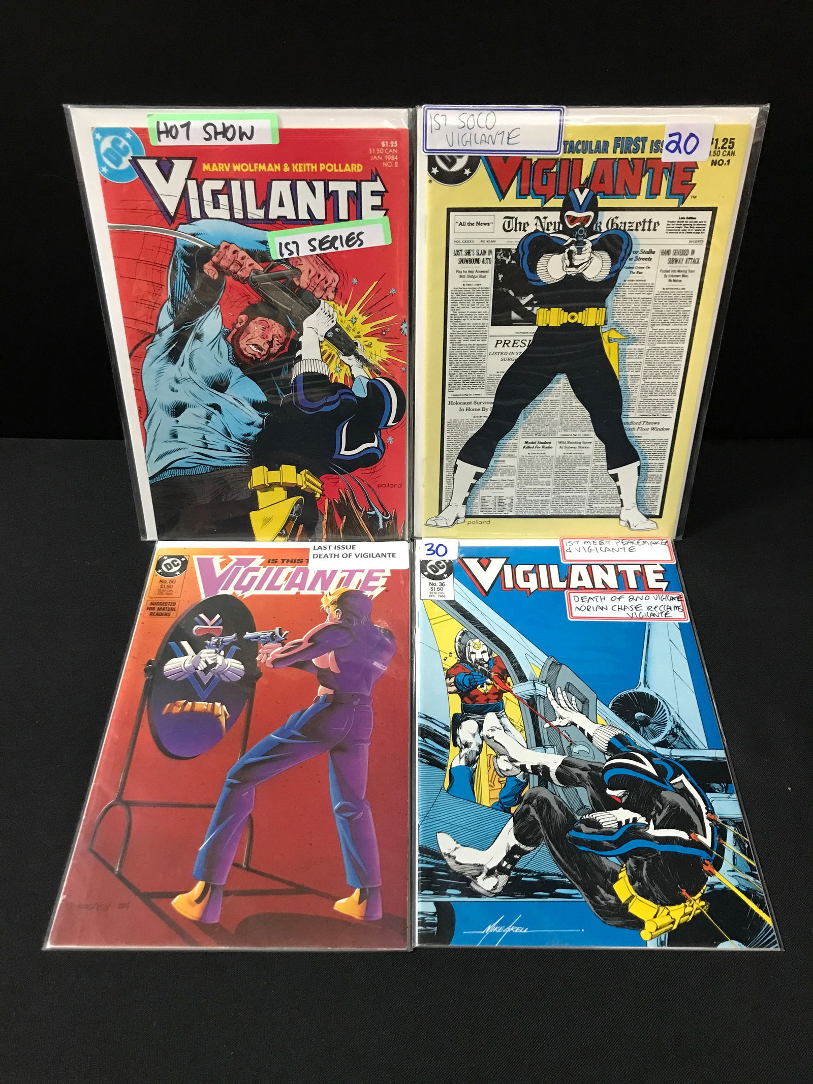 LOT OF 4 VIGILANTE COMICS (DC COMICS): Prices are in Canadian Dollars