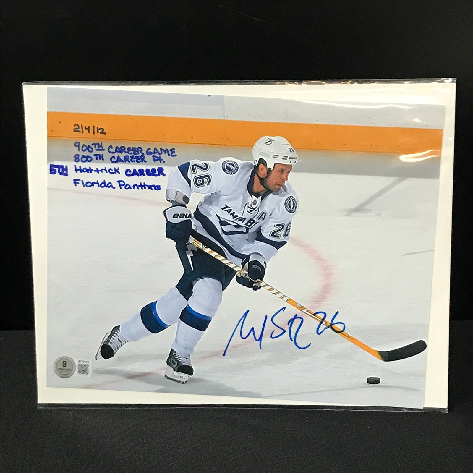 MARTIN ST LOUIS SIGNED AND INSCRIBED 8X10 - BECKETT COA: Prices are in Canadian dollars