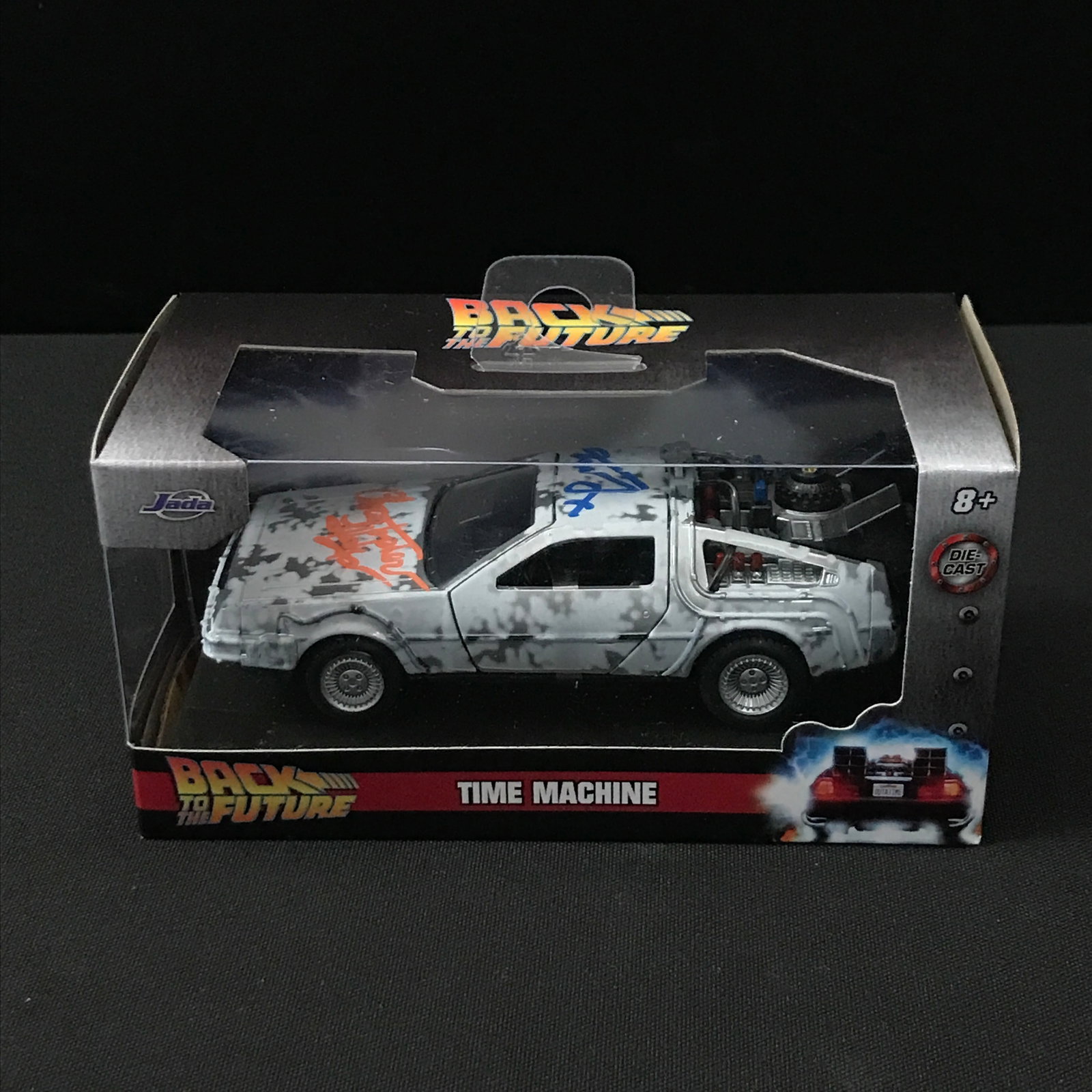 CHRISTOPHER LLOYD AND MICHAEL J FOX DUAL SIGNED DELOREAN - WWOC COA: Prices are in Canadian dollars