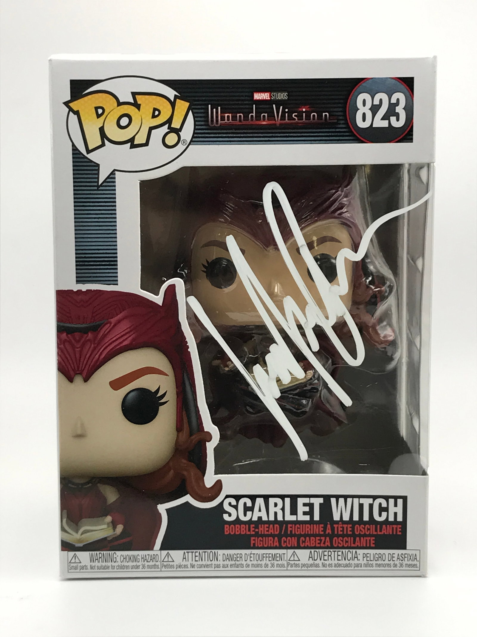 ELIZABETH OLSEN SIGNED SCARLETT WITCH FUNKO POP! KB AUTHENTICS COA: Prices are in Canadian dollars