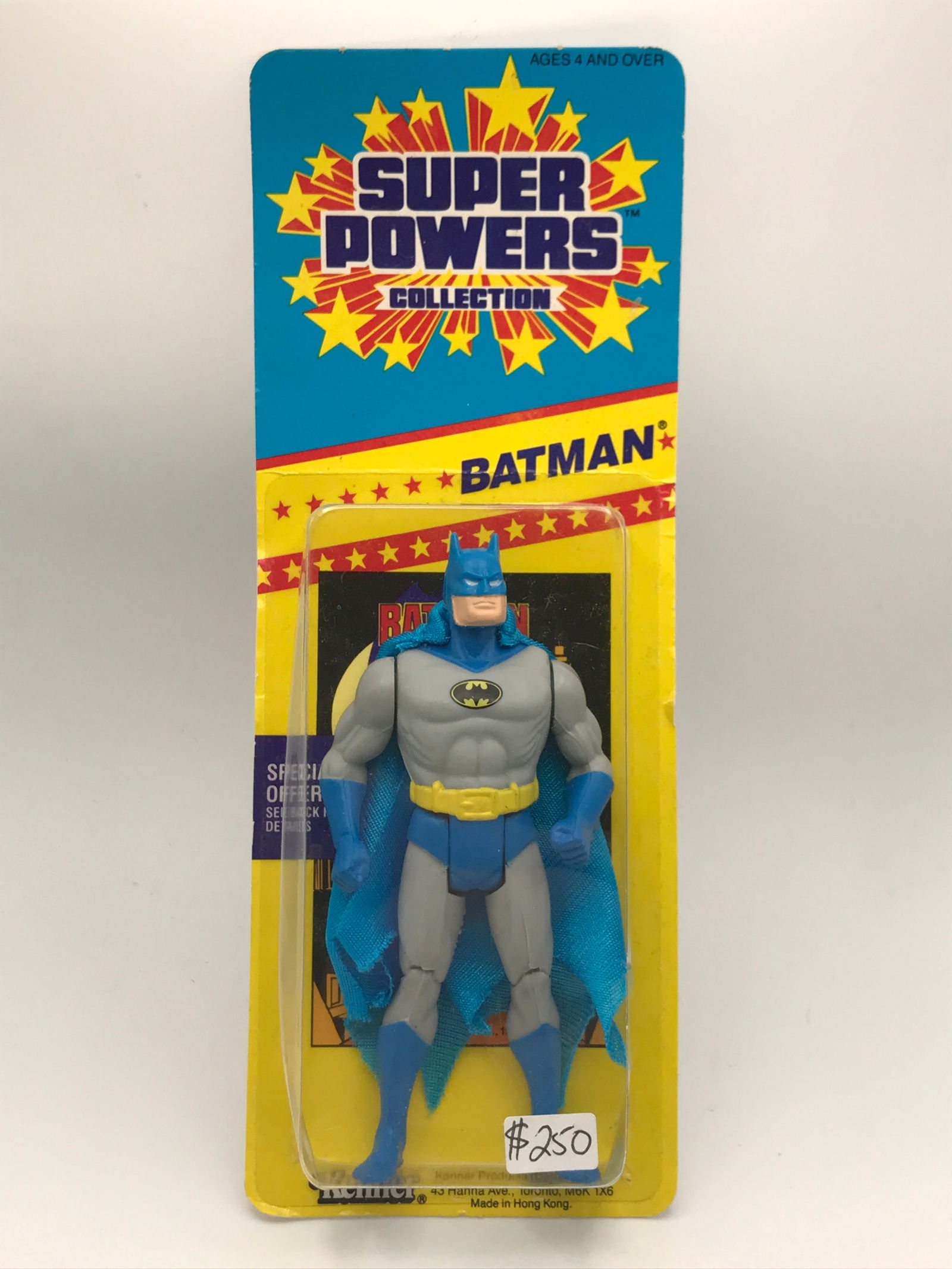 VINTAGE MINT ON CARD SUPER POWERS COLLECTION BATMAN ACTION FIGURE IN ORIGINAL PACKAGING (1 of 2)
