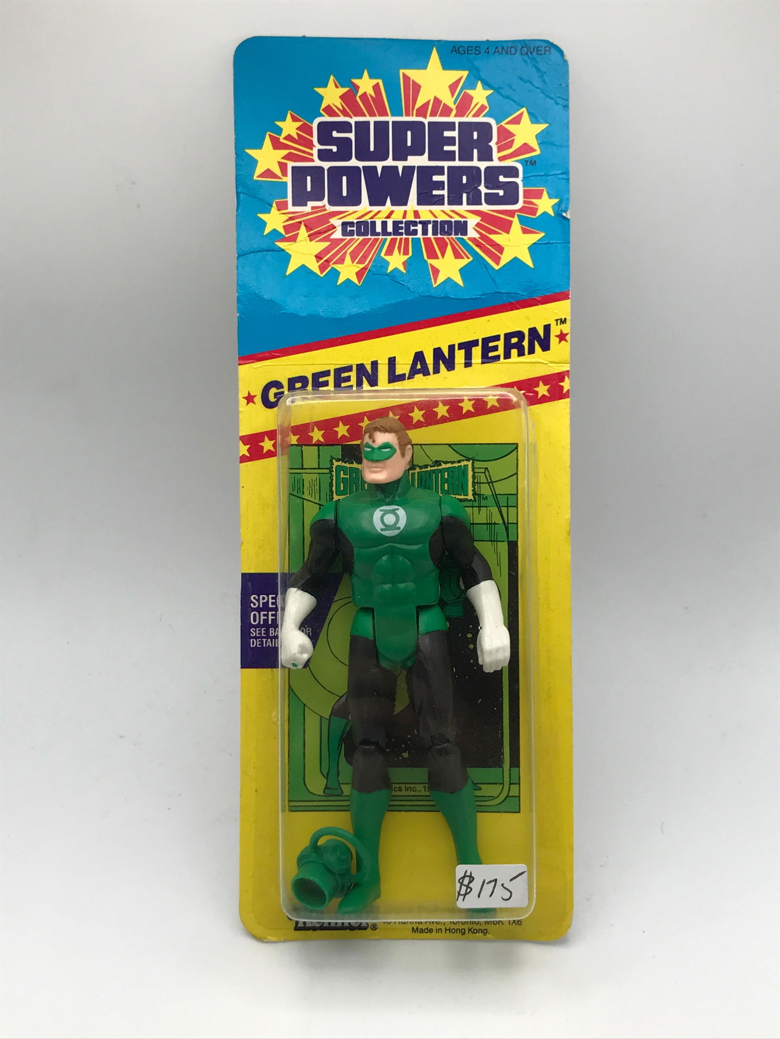 VINTAGE MINT ON CARD SUPER POWERS COLLECTION GREEN LANTERN ACTION FIGURE IN ORIGINAL PACKAGING (1 of 2)