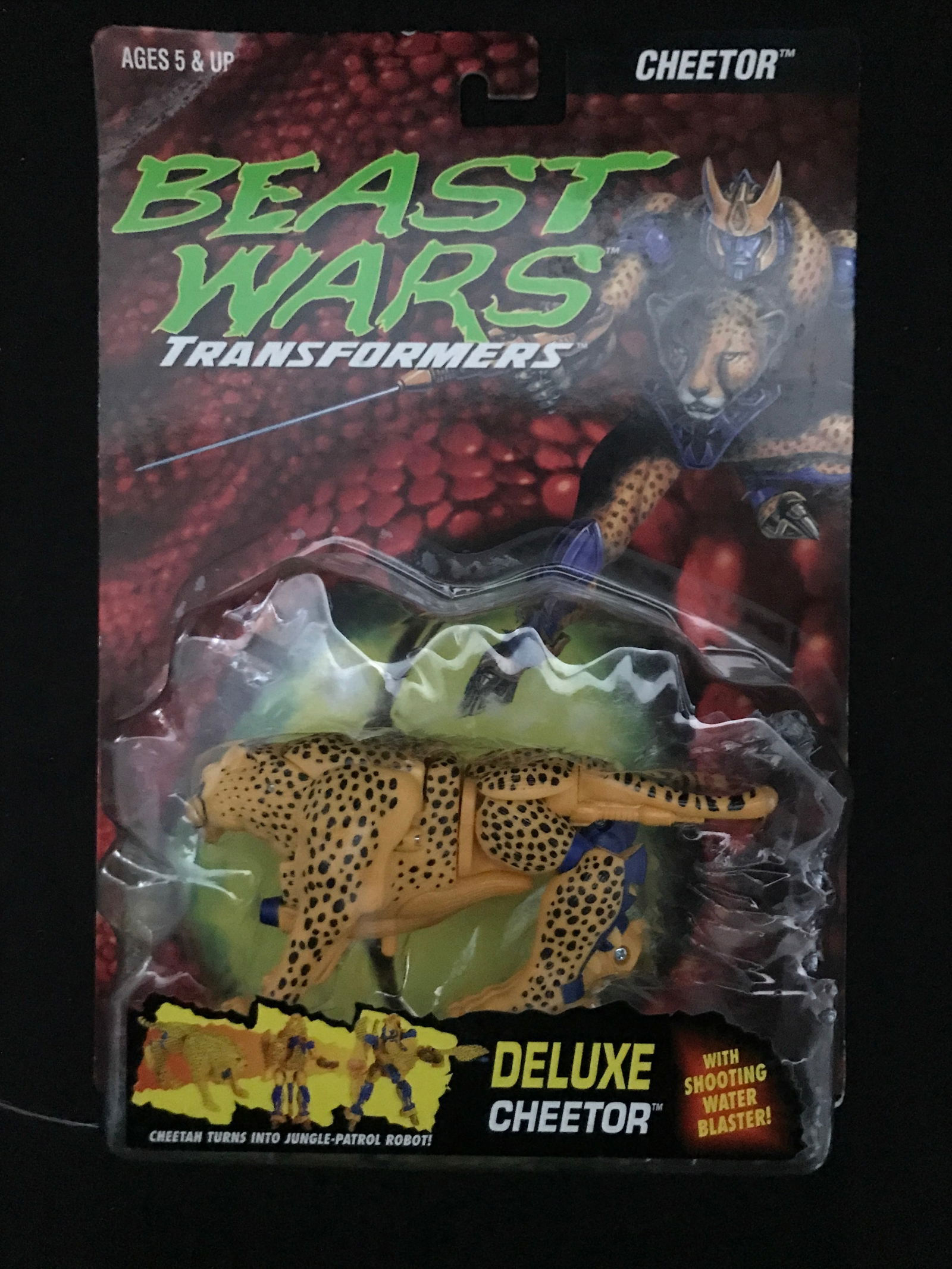 VINTAGE MINT ON CARD TRANSFORMERS BEAST WARS CHEETOR IN ORIGINAL PACKAGING (1 of 2)