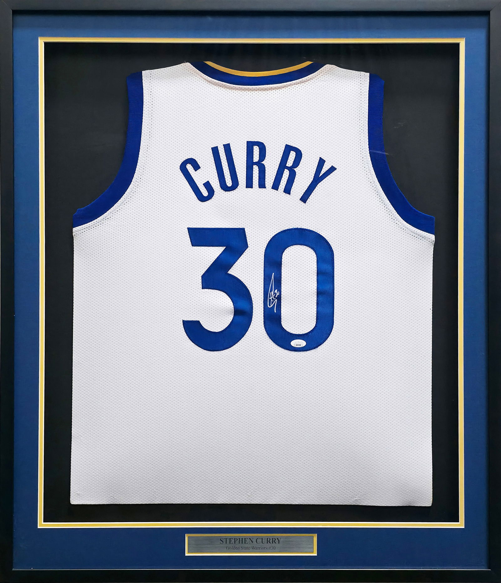 STEPHEN CURRY SIGNED AND FRAMED GOLDEN WARRIORS JERSEY - JSA COA (1 of 4)