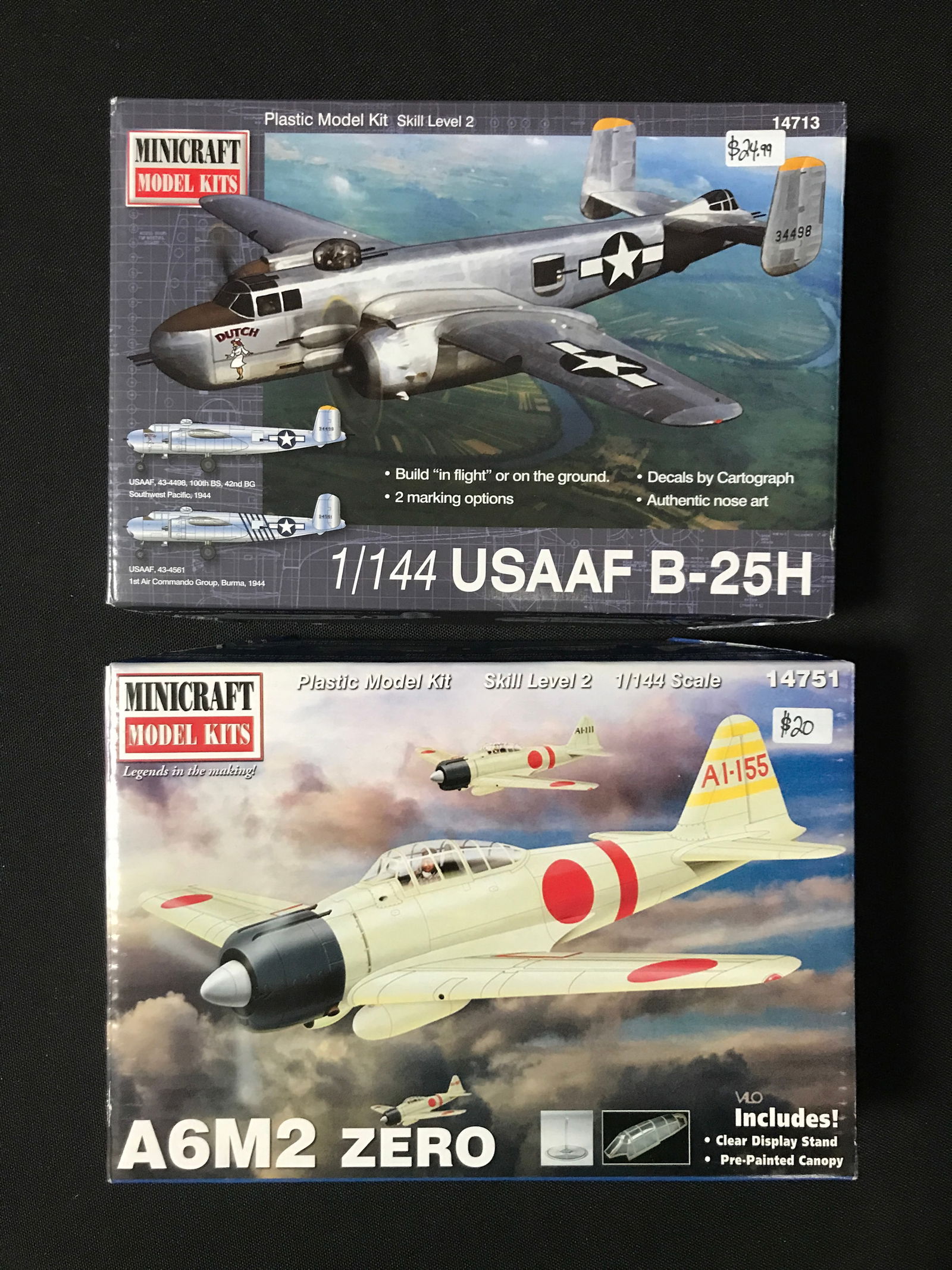 LOT OF 2 MINICRAFT MODEL AIRCRAFT  KITS IN ORIGINAL PACKAGING (1 of 1)