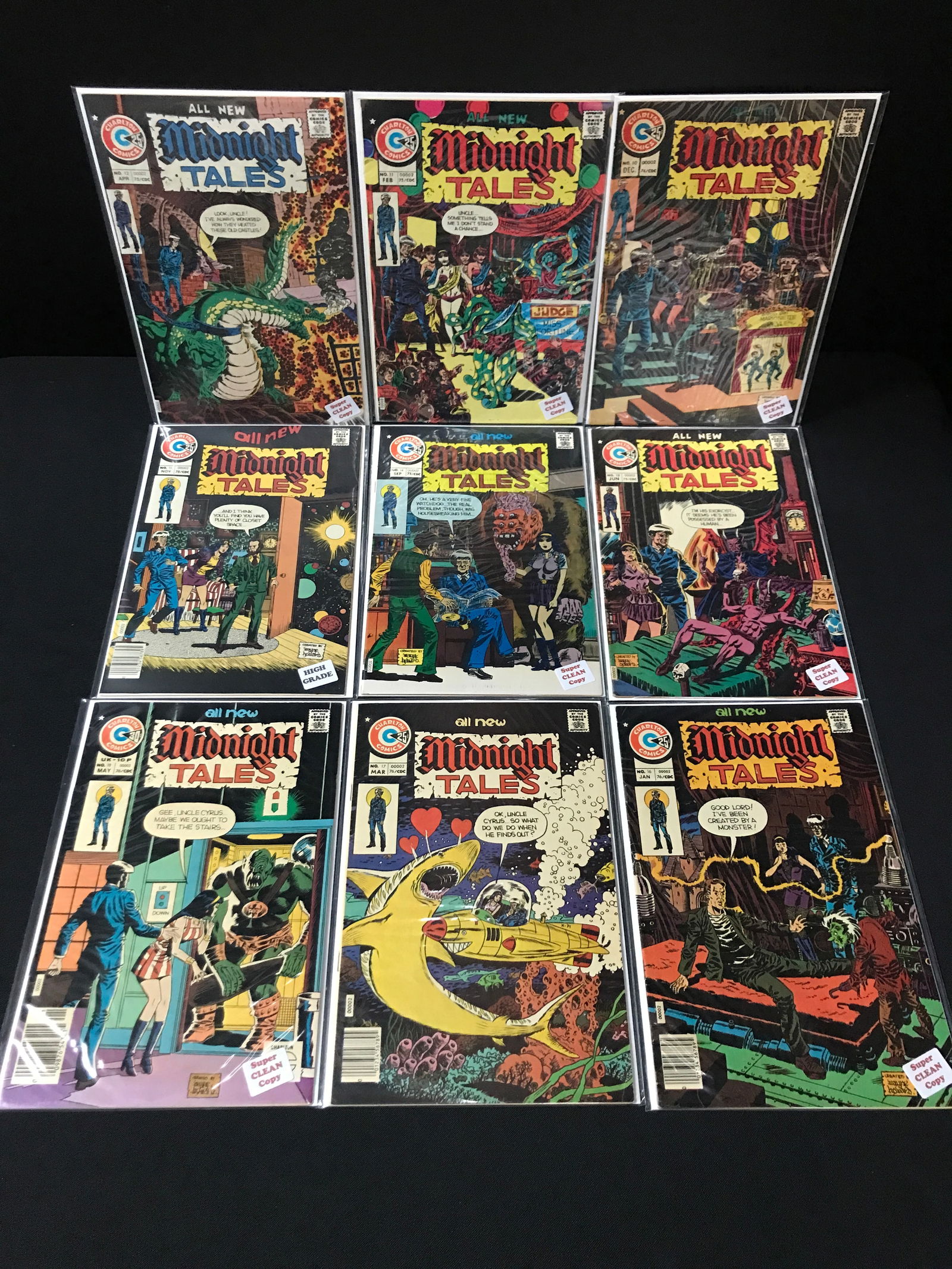 LOT OF 9 MIDNIGHT TALES COMICS - CHARLTON COMICS (1 of 1)