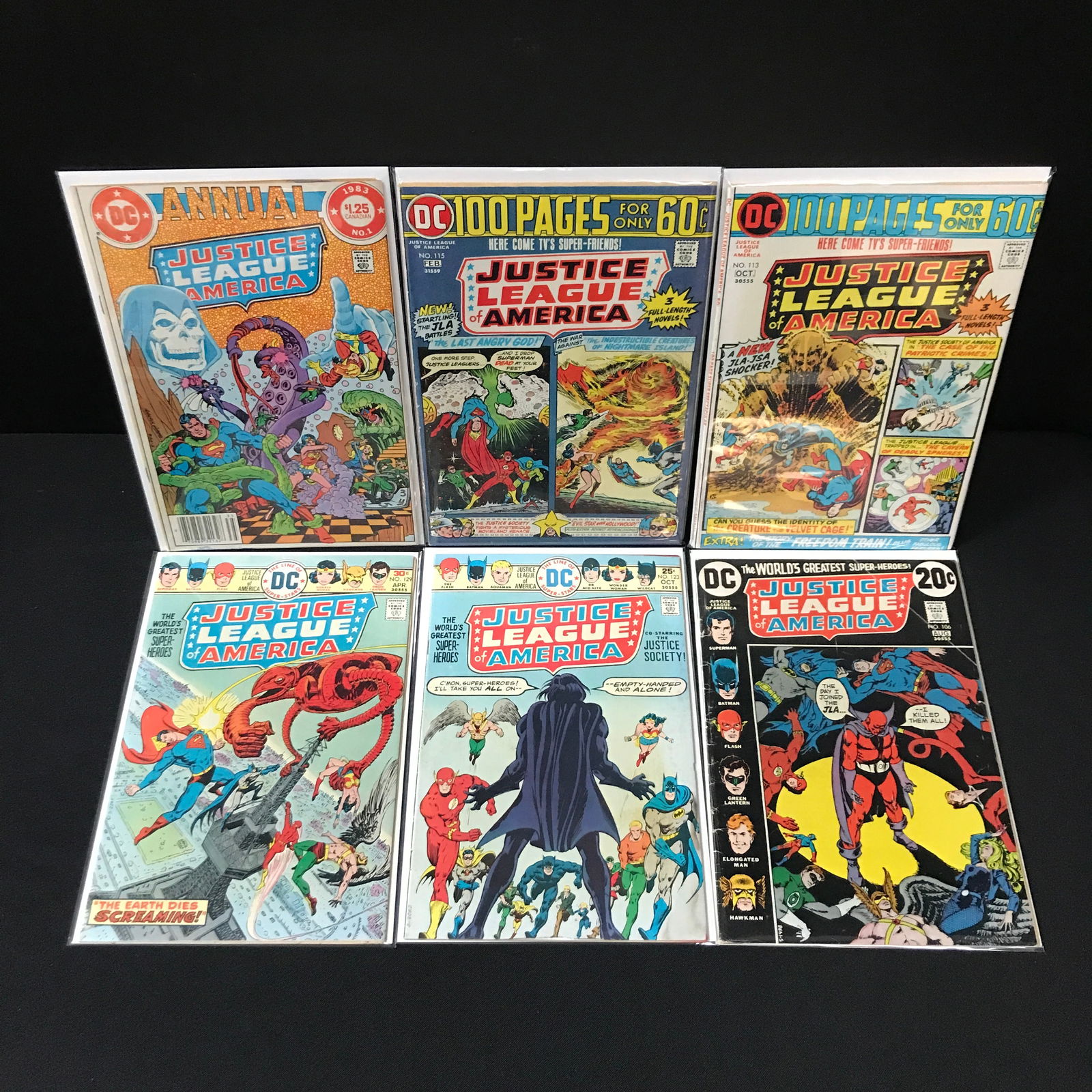 LOT OF 6 JUSTICE LEAGUE OF AMERICA COMICS - DC COMICS: Prices are in Canadian Dollars