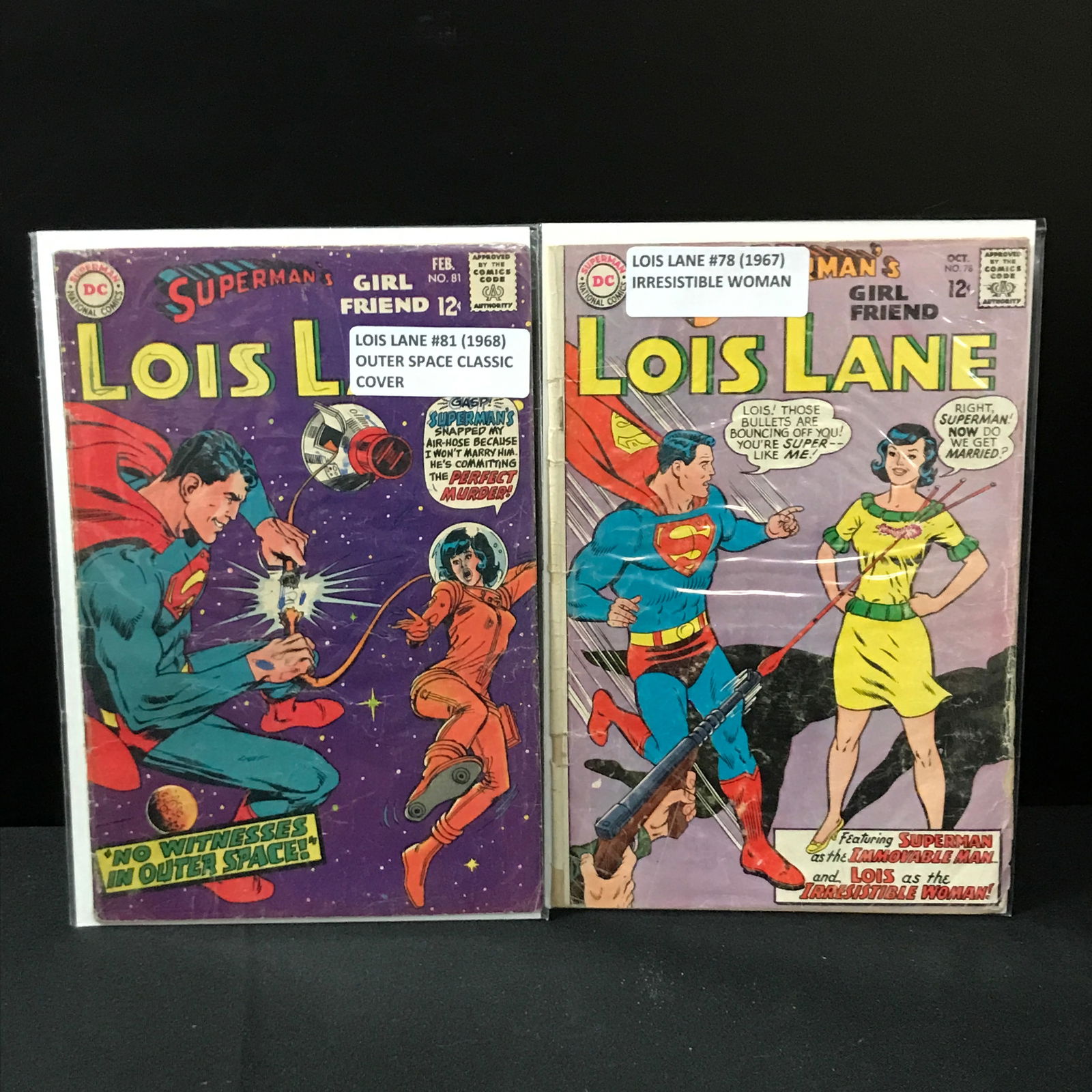 LOT OF 2 SUPERMAN'S GIRLFRIEND LOIS LANE COMICS (1967/68) - DC COMICS (1 of 1)