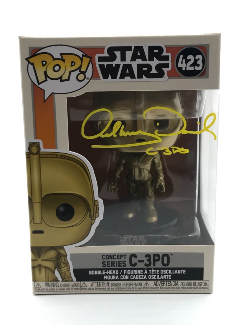 ANTHONY DANIELS SIGNED C3P0 FUNKO POP - WWOC COA: Prices are in Canadian dollars