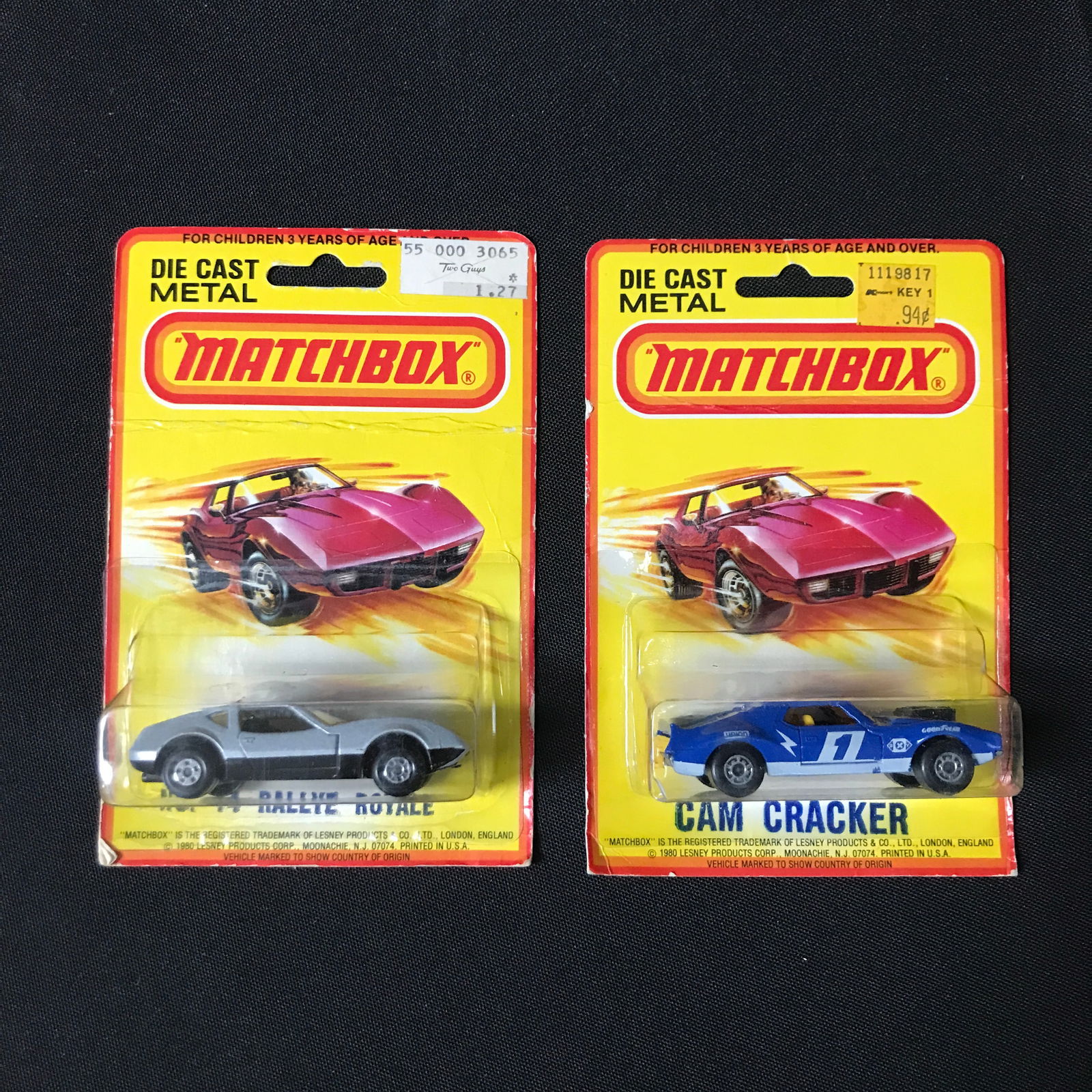LOT OF 2 1980 MATCHBOX DIE CAST METAL CARS - IN ORIGINAL PACKAGING: Prices are in Canadian dollars
