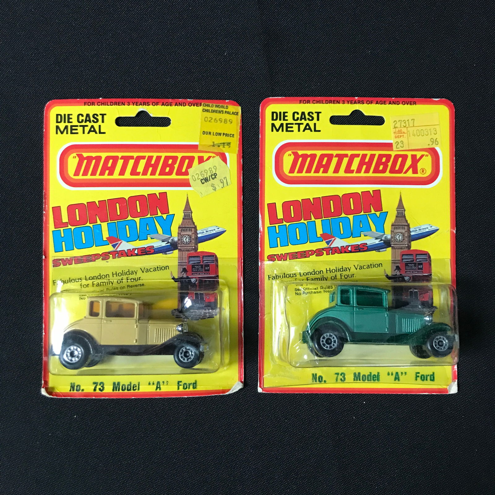 LOT OF 2 1980 MATCHBOX DIE CAST METAL CARS - IN ORIGINAL PACKAGING: Prices are in Canadian dollars