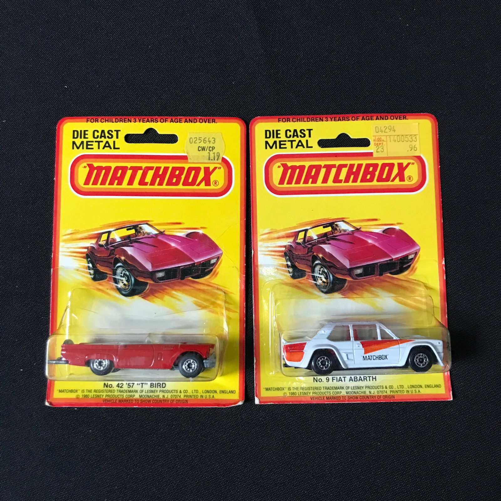 LOT OF 2 1980 MATCHBOX DIE CAST METAL CARS - IN ORIGINAL PACKAGING: Prices are in Canadian dollars