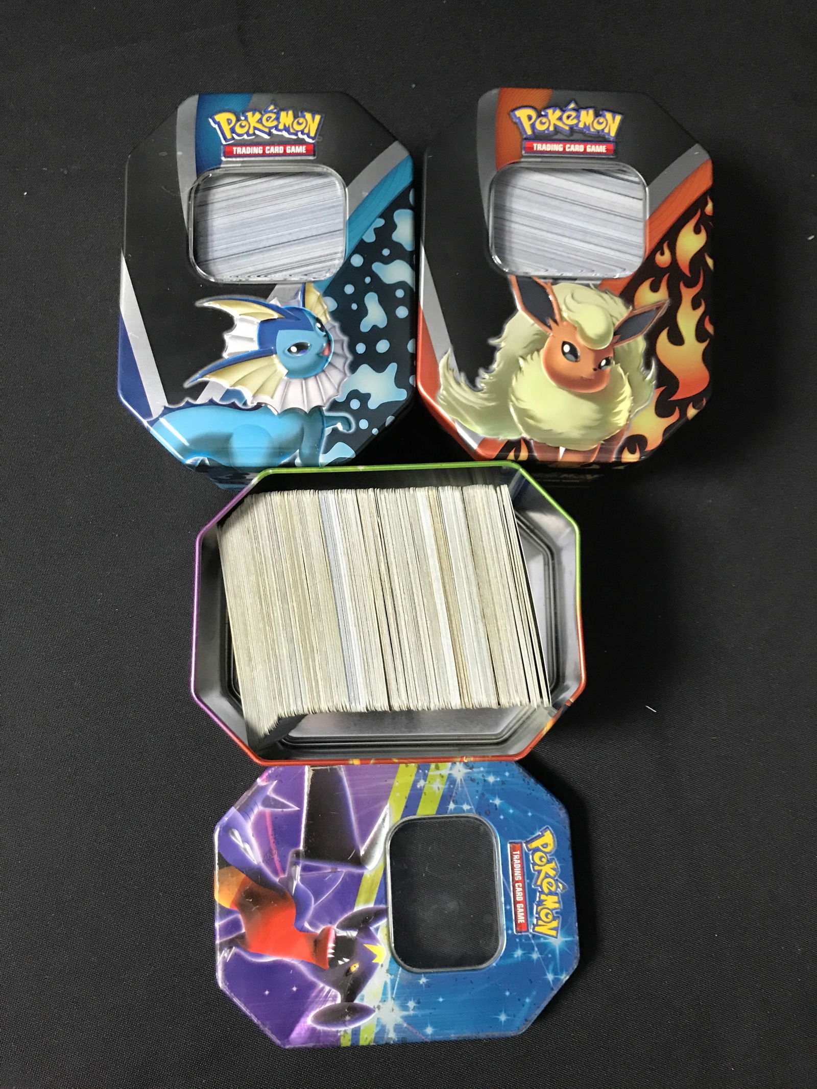 LOT OF 3 POKEMON TCG TINS FILLED WITH CARDS (1 of 1)