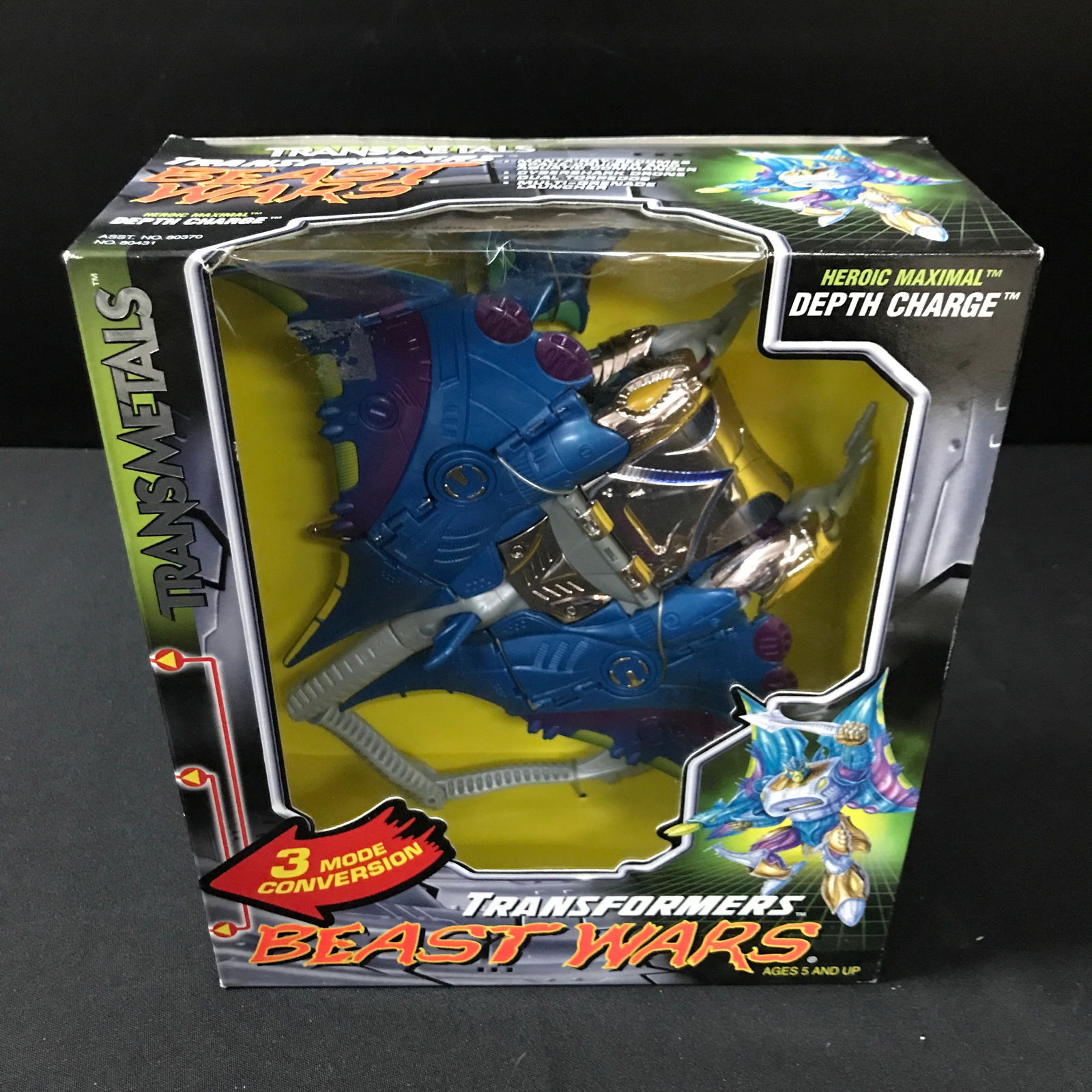 VINTAGE TRANSFORMERS BEAST WARS DEPTH CHARGE ACTION FIGURE IN ORIGINAL BOX (1 of 2)