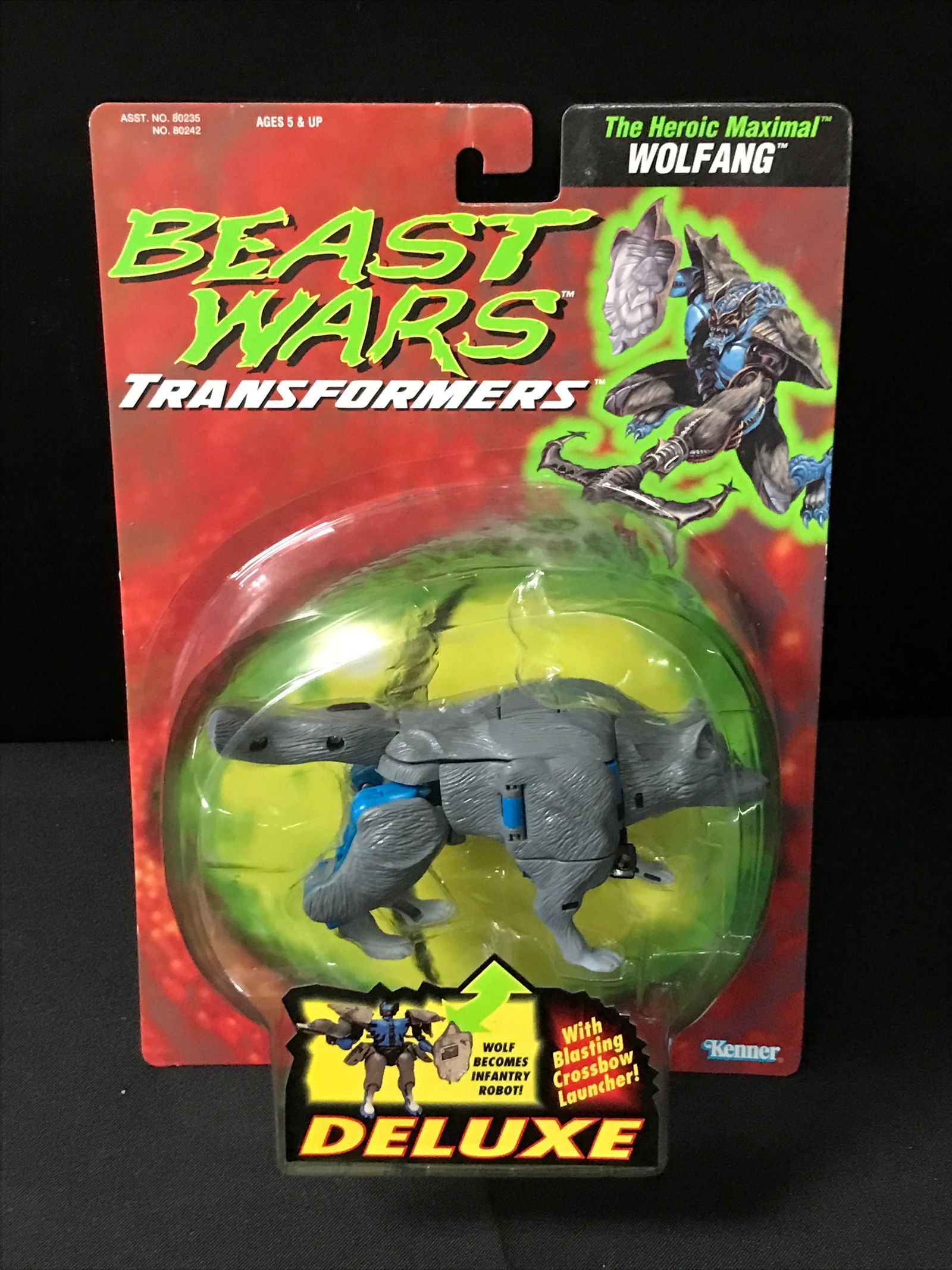 VINTAGE TRANSFORMERS  BEAST WARS WOLFANG ACTION FIGURE IN ORIGINAL BOX (1 of 2)