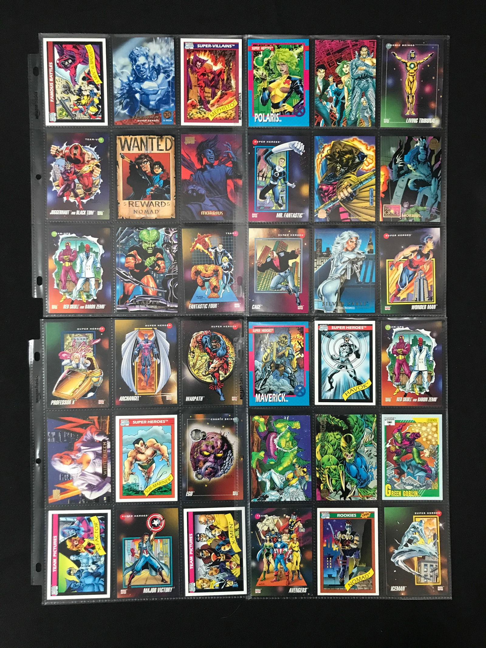 LARGE LOT OF MARVEL TRADING CARDS IN PLASTIC SLEEVES: Prices are in Canadian dollars