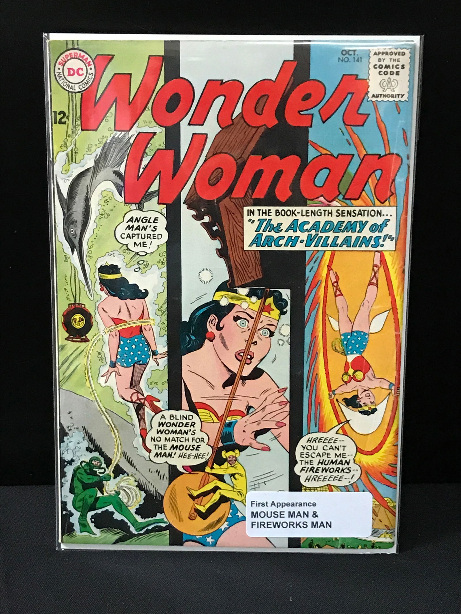 Wonder Woman #141 1ST APPEARANCES OF MOUSE MAN & FIREWORKS MAN - DC COMICS (1 of 1)