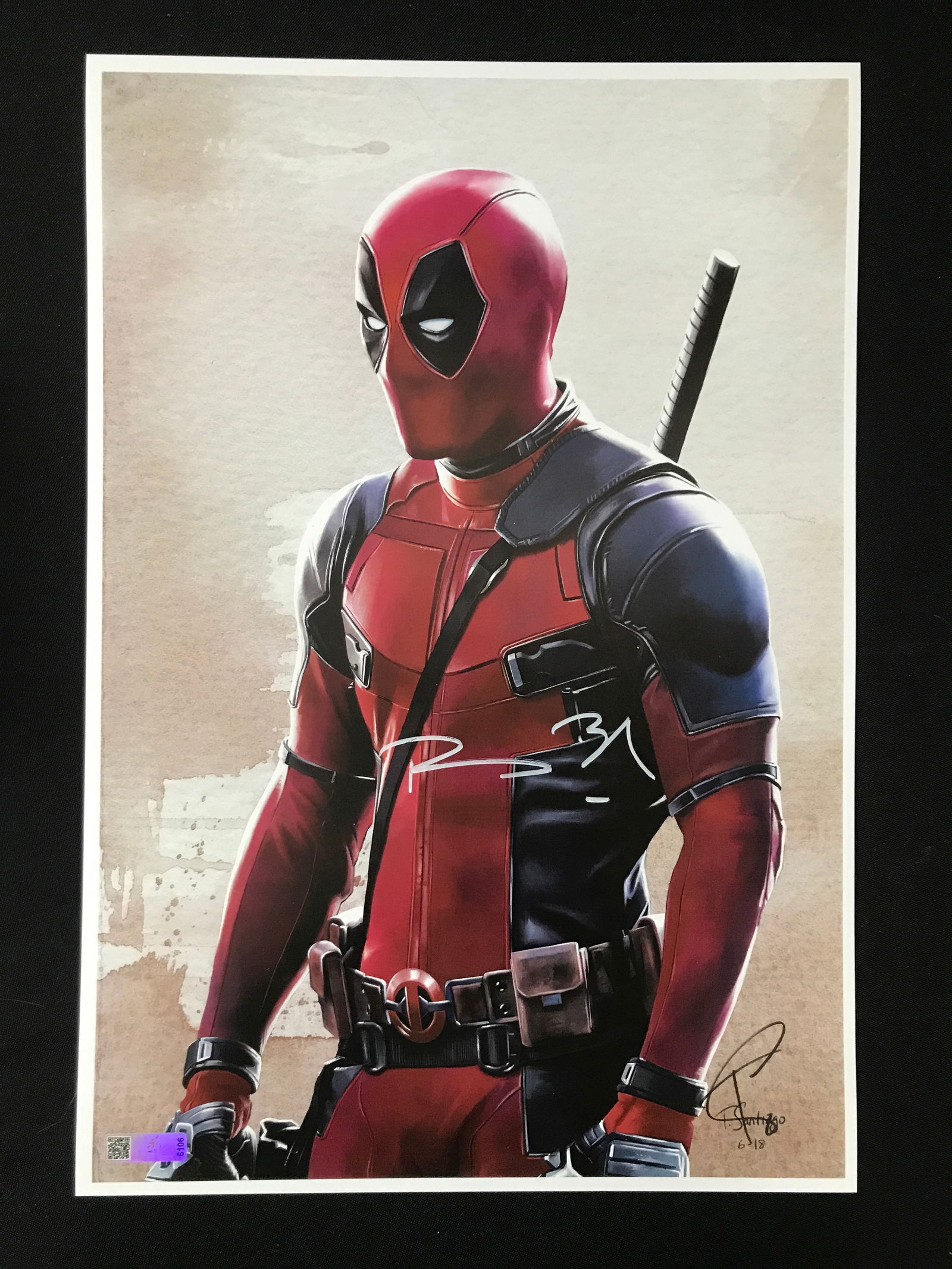 RYAN REYNOLDS SIGNED DEADPOOL 11 X 18 PRINT - CELEBRITY AUTHENTICSCOA (1 of 1)