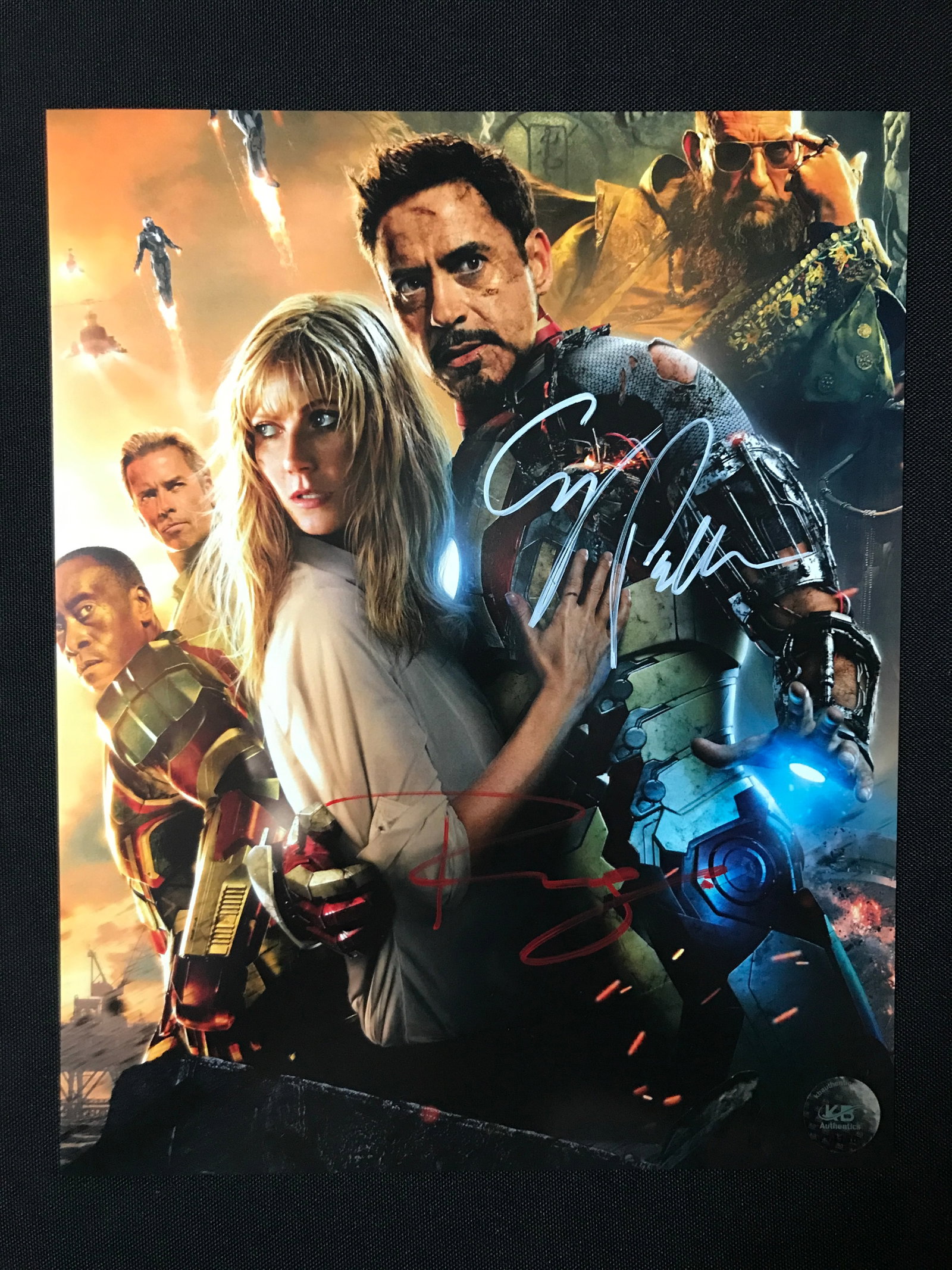 GWYNETH PALTROW AND ROBERT DOWNEY JR SIGNED IRON MAN 8X10 - KB COA: Prices are in Canadian dollars