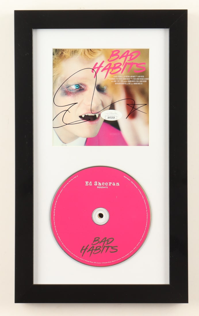 ED SHEERAN SIGNED AND FRAMED PRESENTATION PIECE - JSA COA (1 of 1)