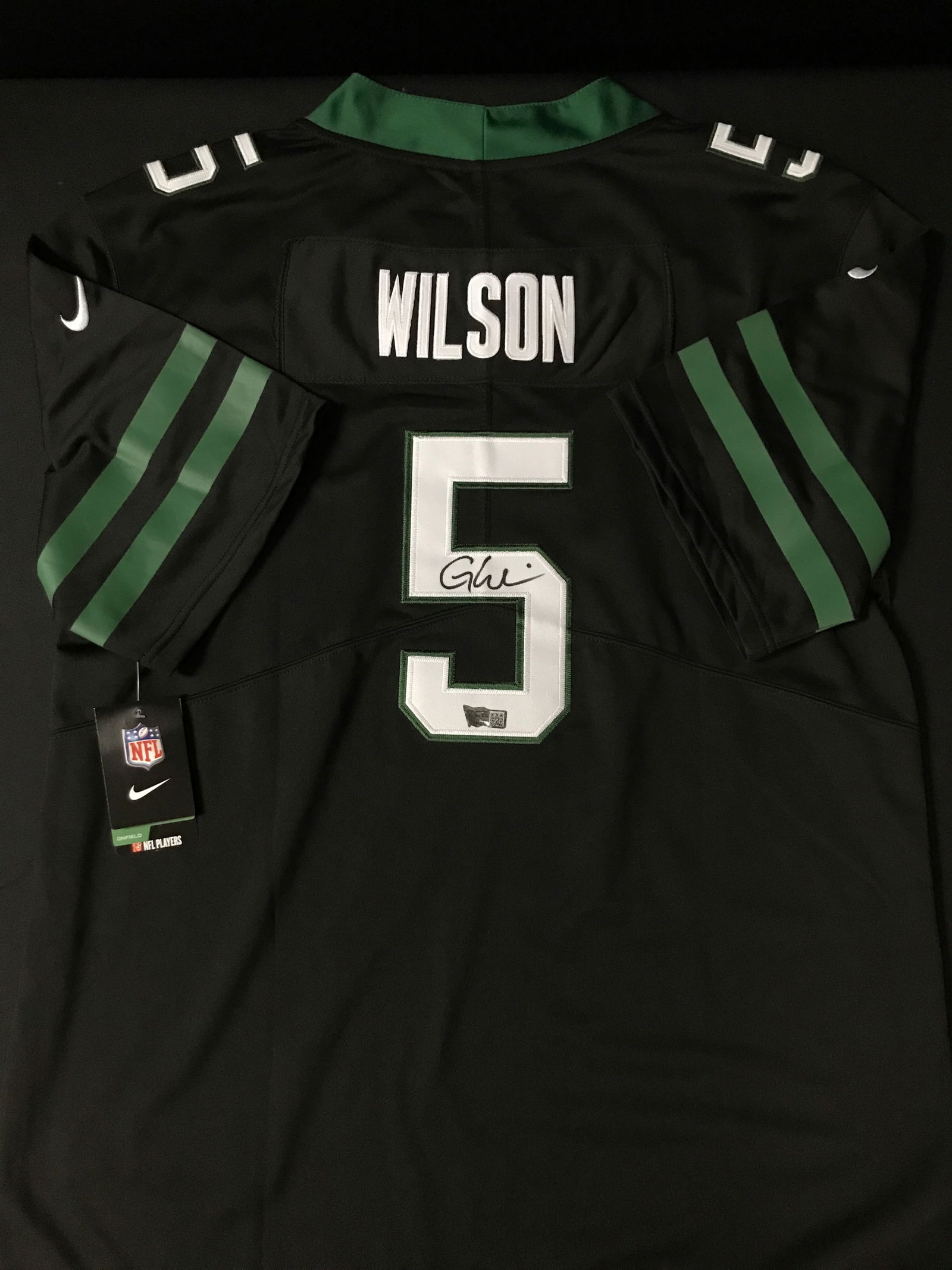 GARRETT WILSON SIGNED NY JETS FOOTBALL JERSEY - ACE COA (1 of 2)