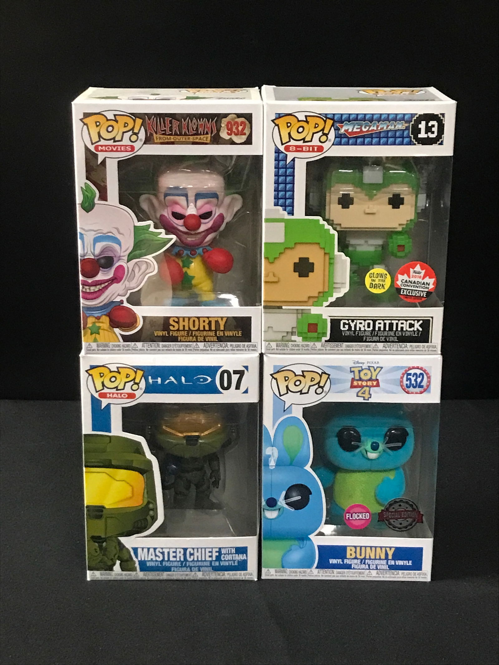 LOT OF 4 FUNKO POPS IN ORIGINAL BOXES: Prices are in Canadian dollars