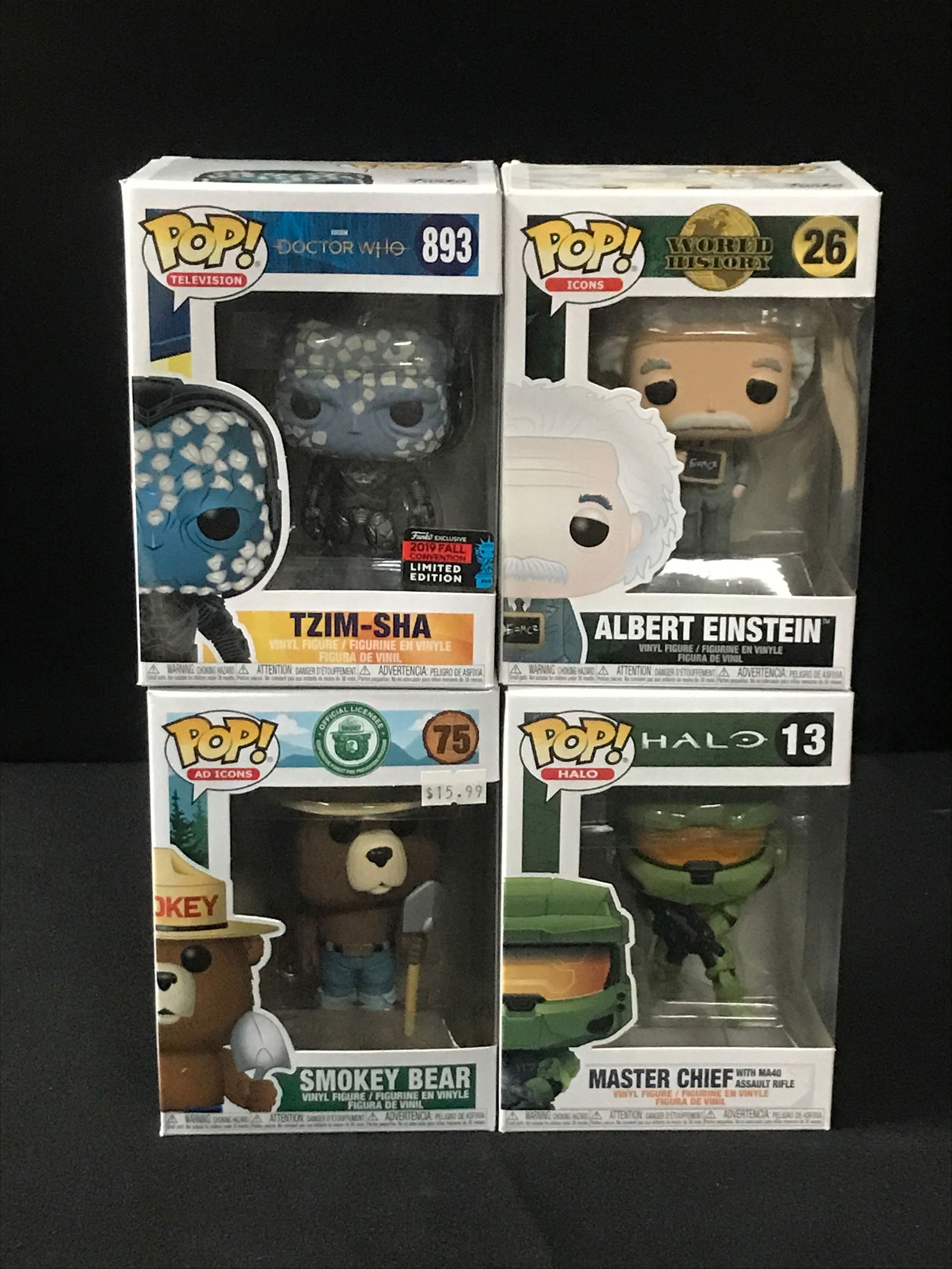 LOT OF 4 FUNKO POPS IN ORIGINAL BOXES: Prices are in Canadian dollars