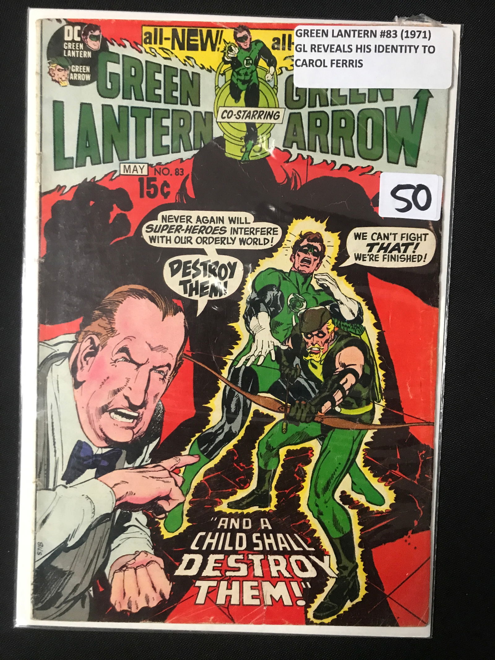 GREEN LANTERN #83 (1971) GL REVEALS HIS IDENTITY TO CAROL FERRIS - DC COMICS (1 of 1)