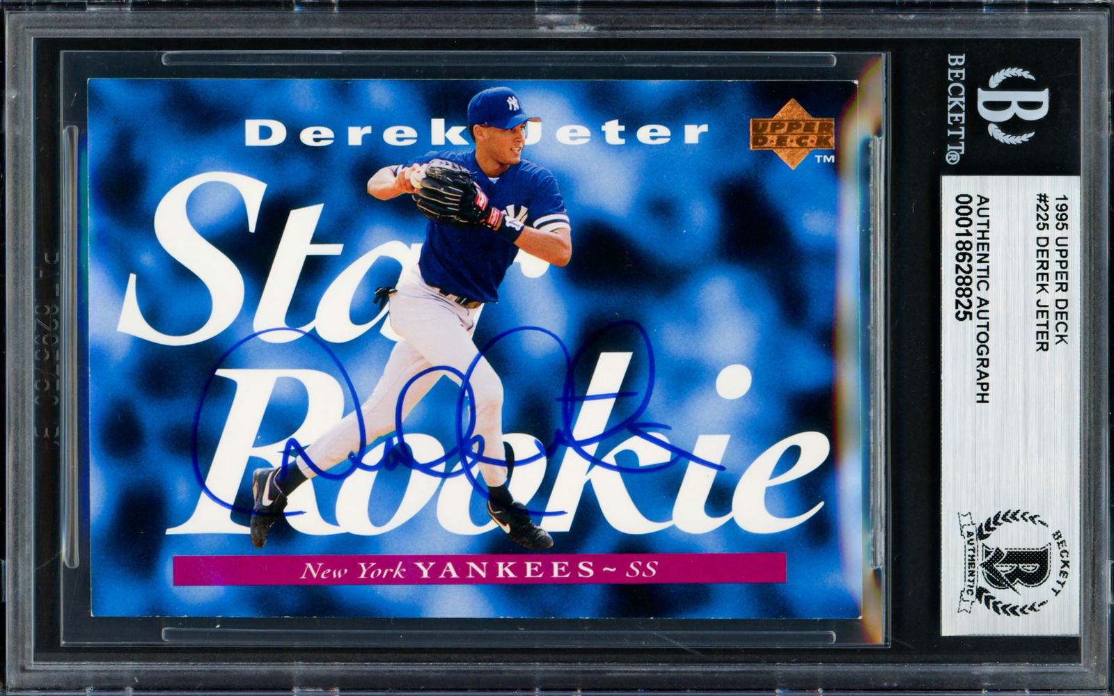 1995 UPPER DECK DEREK JETER SIGNED ROOKIE CARD - BECKETT COA (1 of 2)