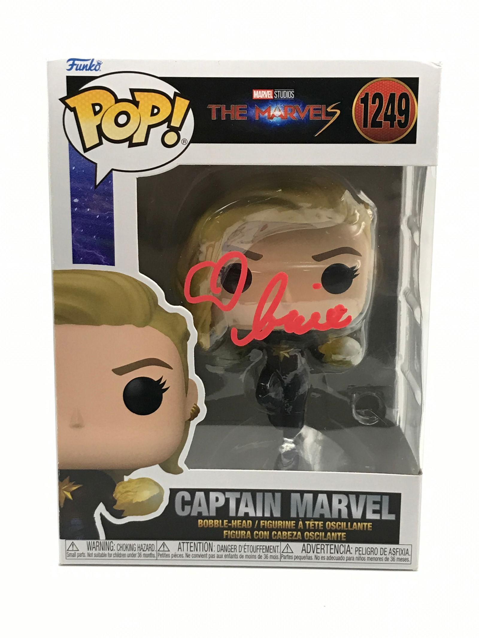 BRIE LARSON SIGNED CAPTAIN MARVEL FUNKO POP - KB COA: Prices are in Canadian dollars