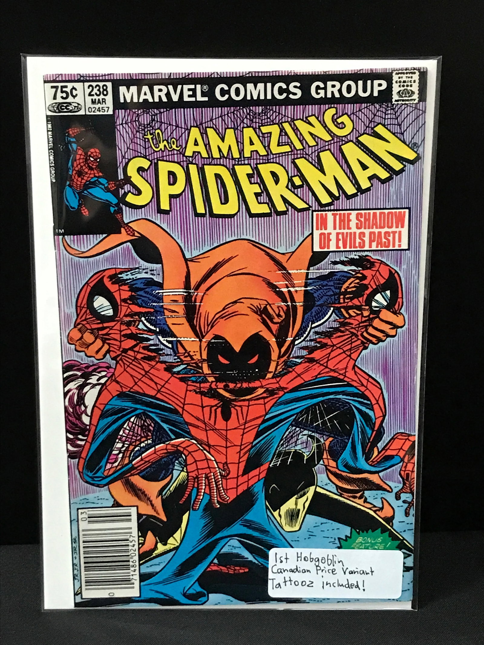 THE AMAZING SPIDERMAN NO.238 1ST HOBGOBLIN TATTOOZ INCLUDED - MARVEL COMICS: Prices are in Canadian dollars