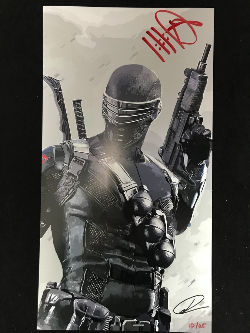 RAY PARK SIGNED SNAKE EYES G.I JOE MINI POSTER - WWOC COA (1 of 2)