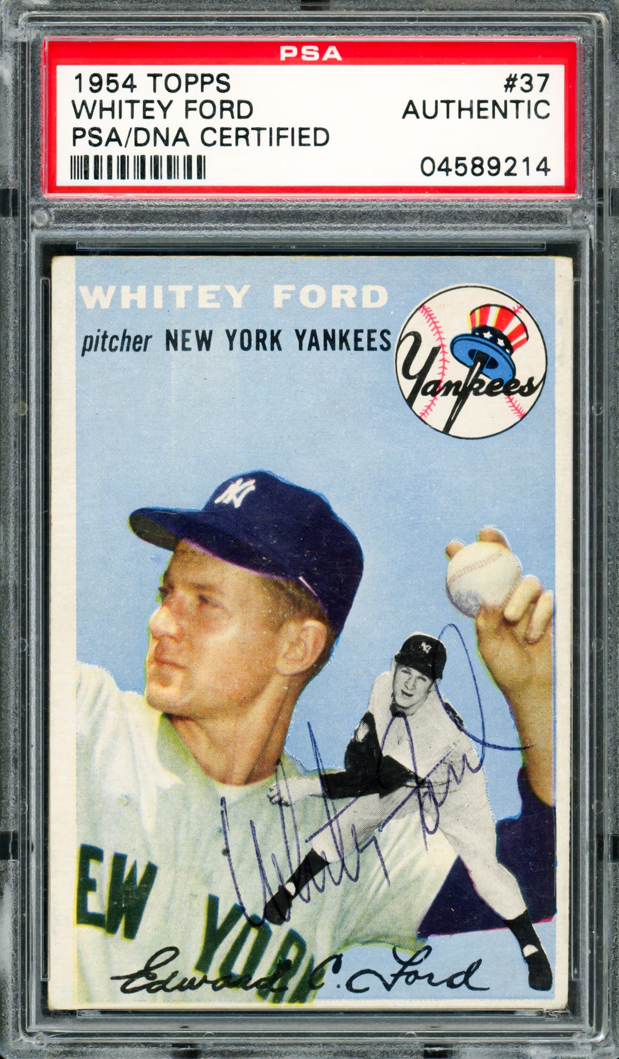1954 TOPPS WHITEY FORD SIGNED TRADING CARD - PSA COA: Prices are in Canadian dollars