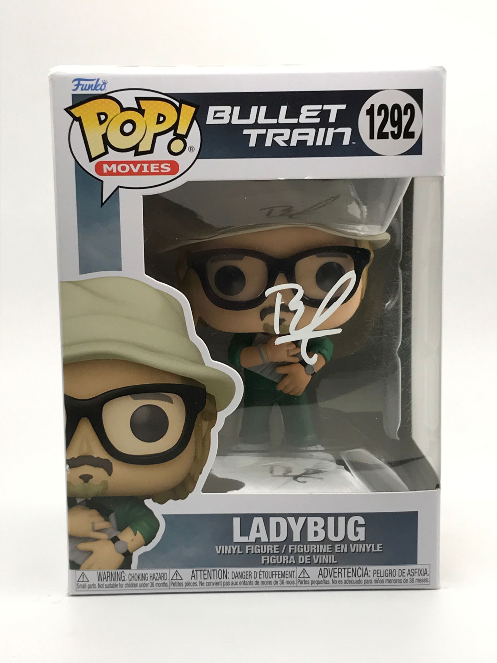 BRAD PITT SIGNED LADYBUG FUNKO POP - KB COA: Prices are in Canadian dollars