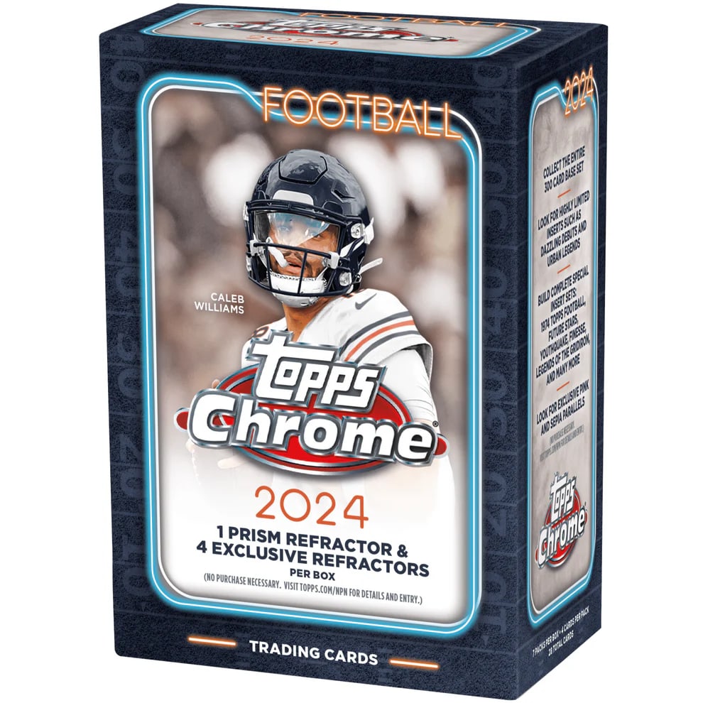 2024 TOPPS CHROME FOOTBALL SEALED TRADING CARDS BOX: Prices are in Canadian dollars