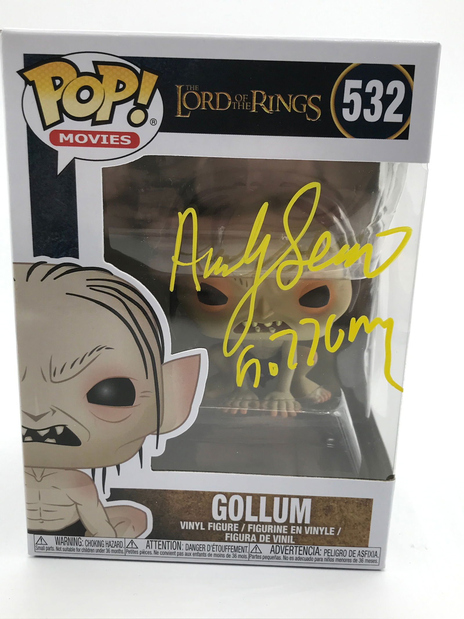 ANDY SERKIS SIGNED GOLLUM FUNKO POP - WWOC COA: Prices are in Canadian dollars