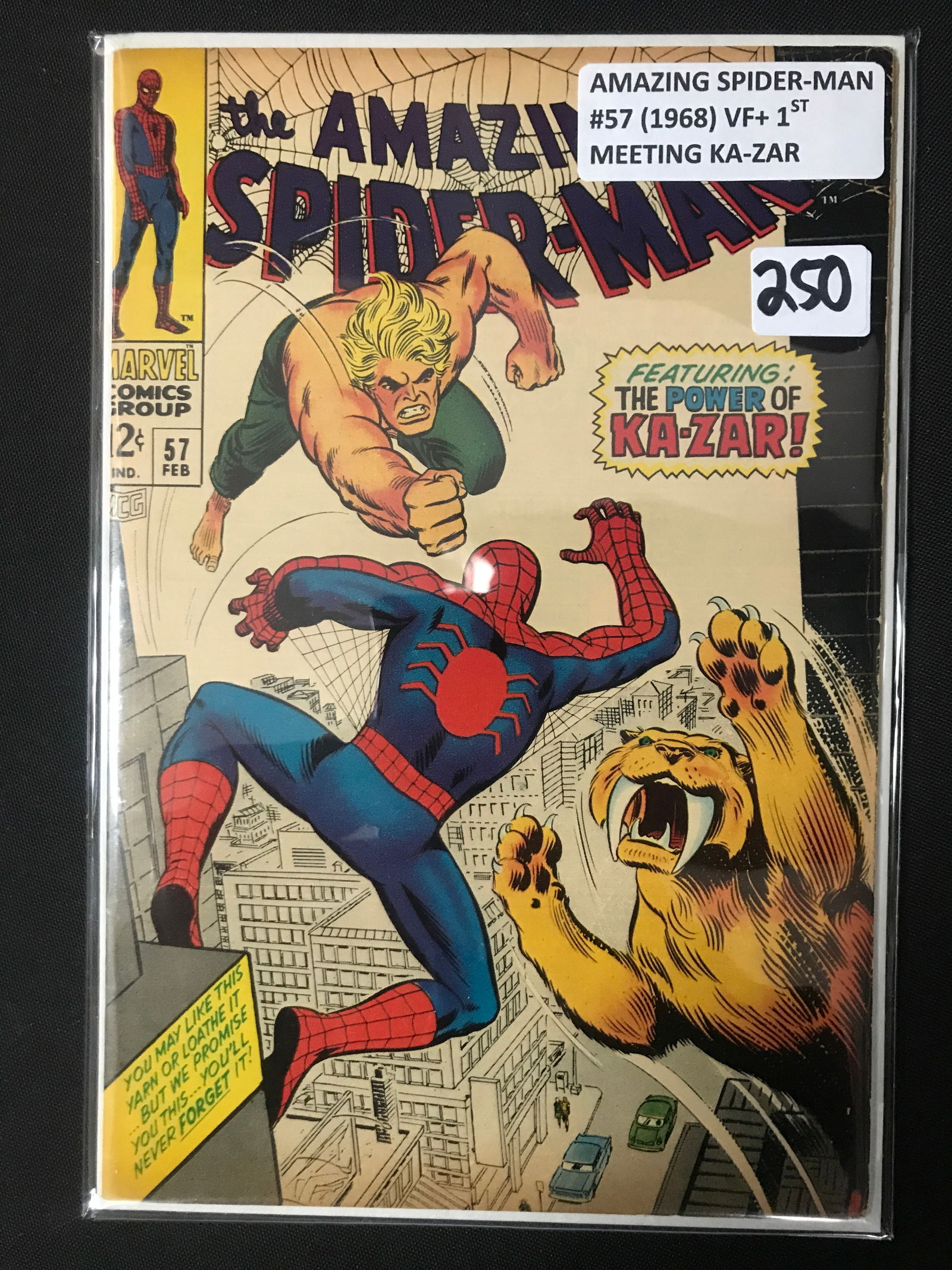 AMAZING SPIDERMAN #57 (1968) 1ST MEETING KA-ZAR - MARVEL COMICS (1 of 1)