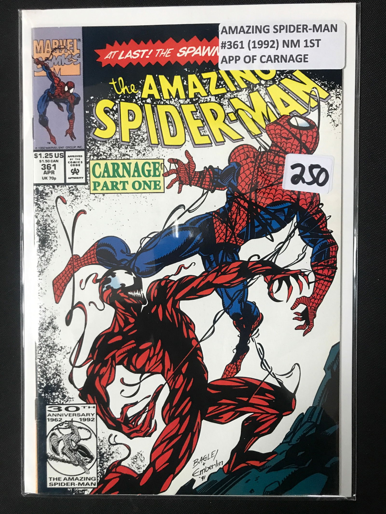 AMAZING SPIDERMAN #361 (1992) 1ST APPEARANCE OF CARNAGE - MARVEL COMICS (1 of 1)
