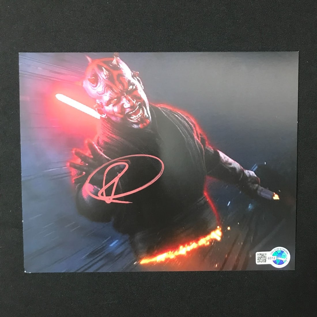 RAY PARK SIGNED DARTH MAUL 8X10 - WWOC COA: Prices are in Canadian dollars