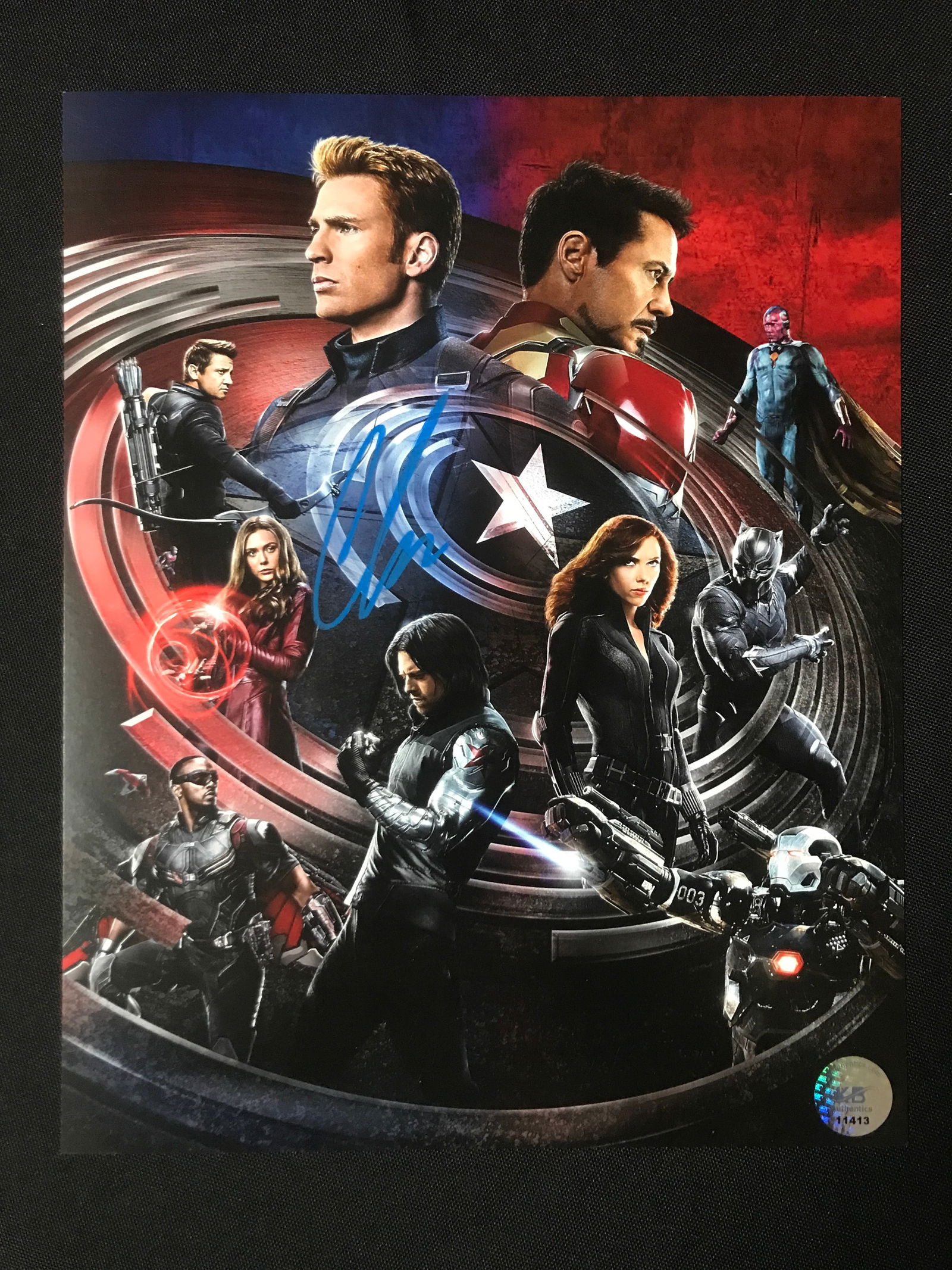 CHRIS EVANS SIGNED Captain America 8X10 - KB COA: Prices are in Canadian dollars