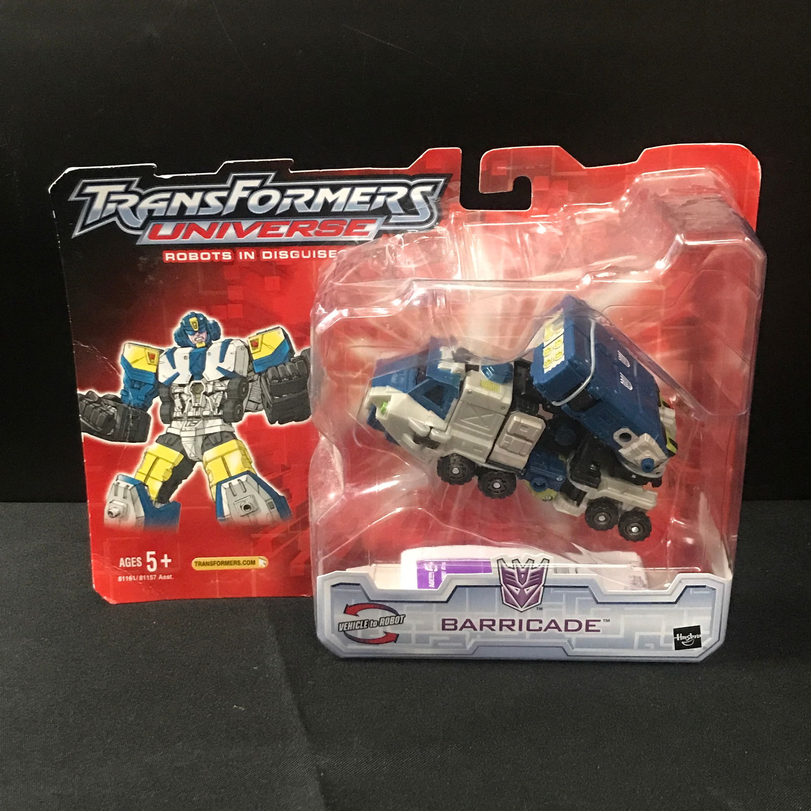 VINTAGE TRANSFORMERS UNIVERSE BARRICADE IN ORIGINAL PACKAGING: Prices are in Canadian Dollars
