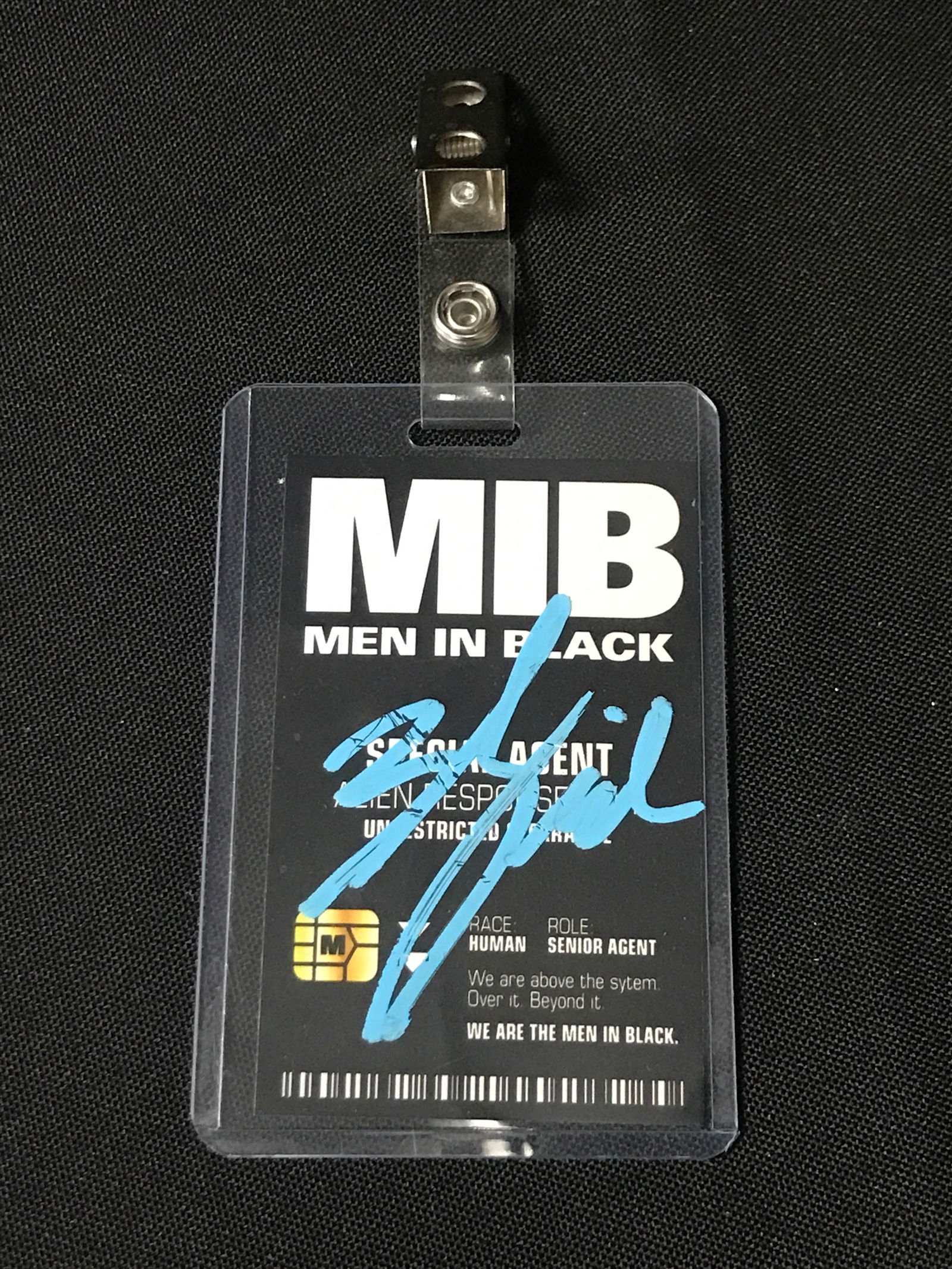 WILL SMITH SIGNED MIB BADGE (KB COA) (1 of 2)