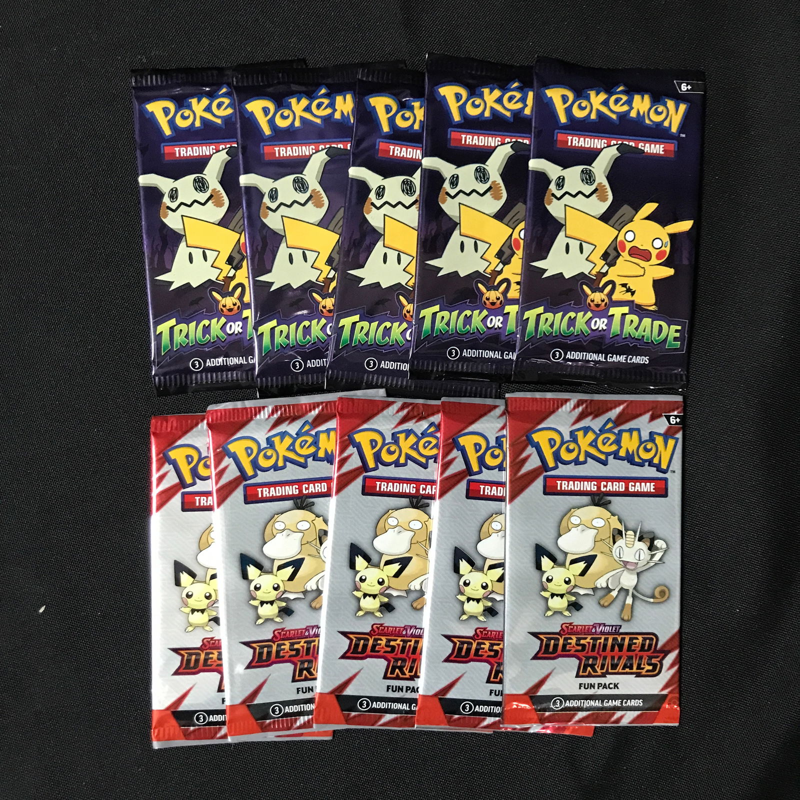 LOT OF 10 POKEMON TCG BOOSTER PACKS 5 X TRICK OR TRADE AND 5 X DESTINED RIVALS (1 of 1)